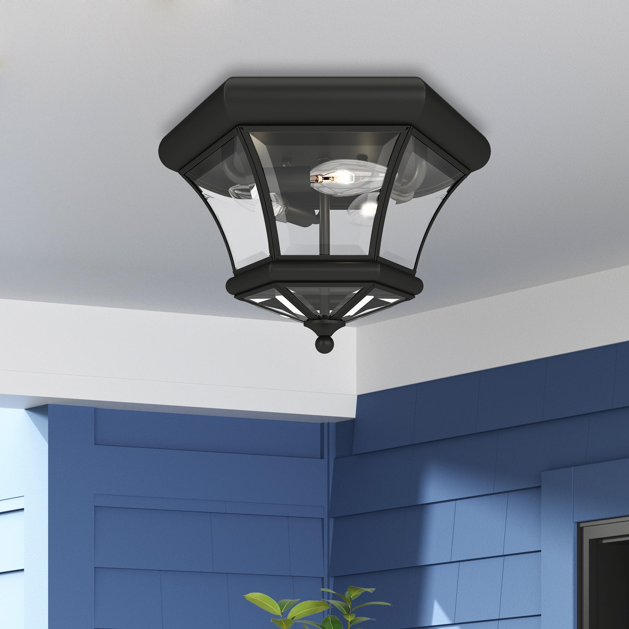 Livex Lighting Monterey/Georgetown 3 - Light Flush Mount in Black