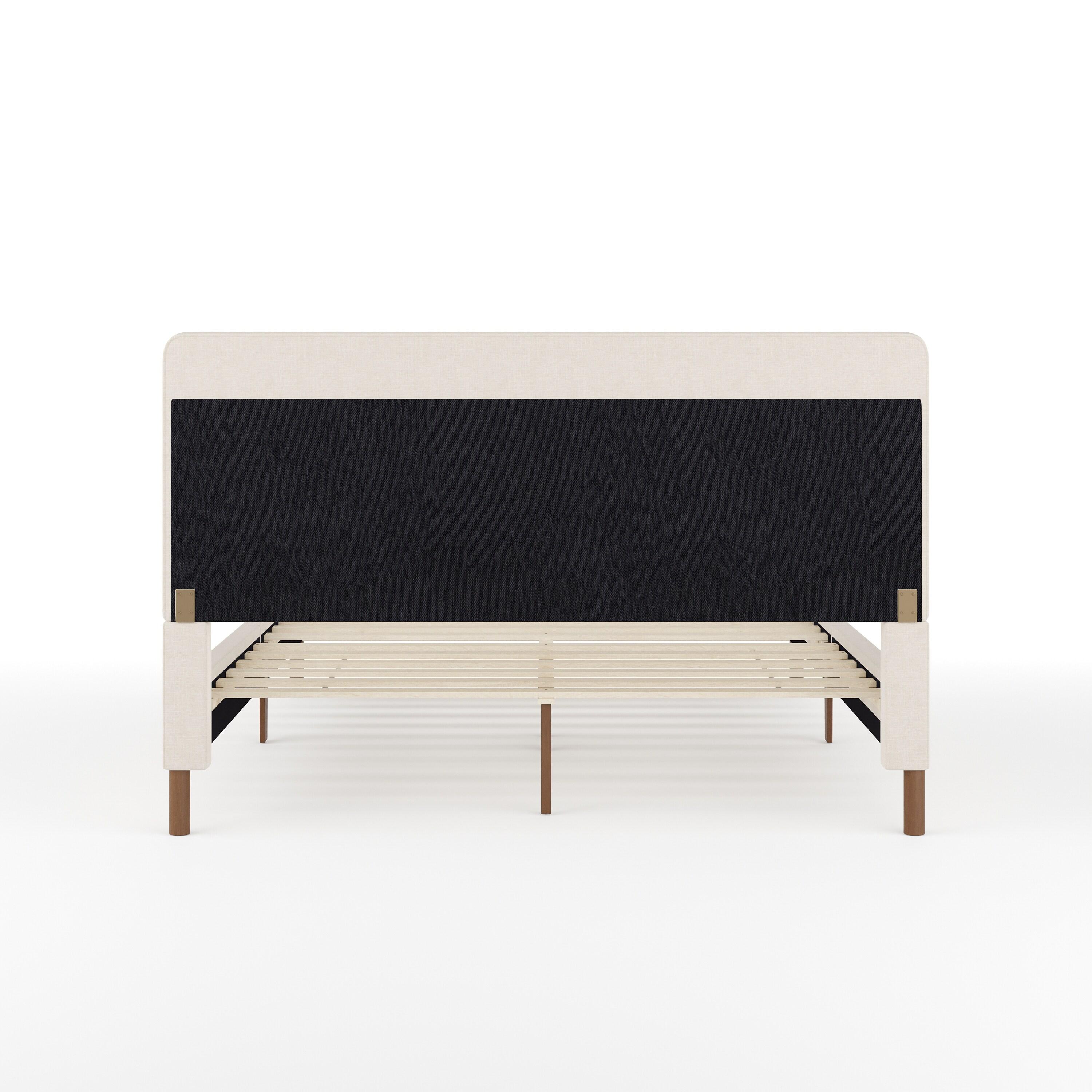 Martha Stewart Martha Stewart Kay Upholstered Platform Bed With Channel Stitched Wingback Headboard