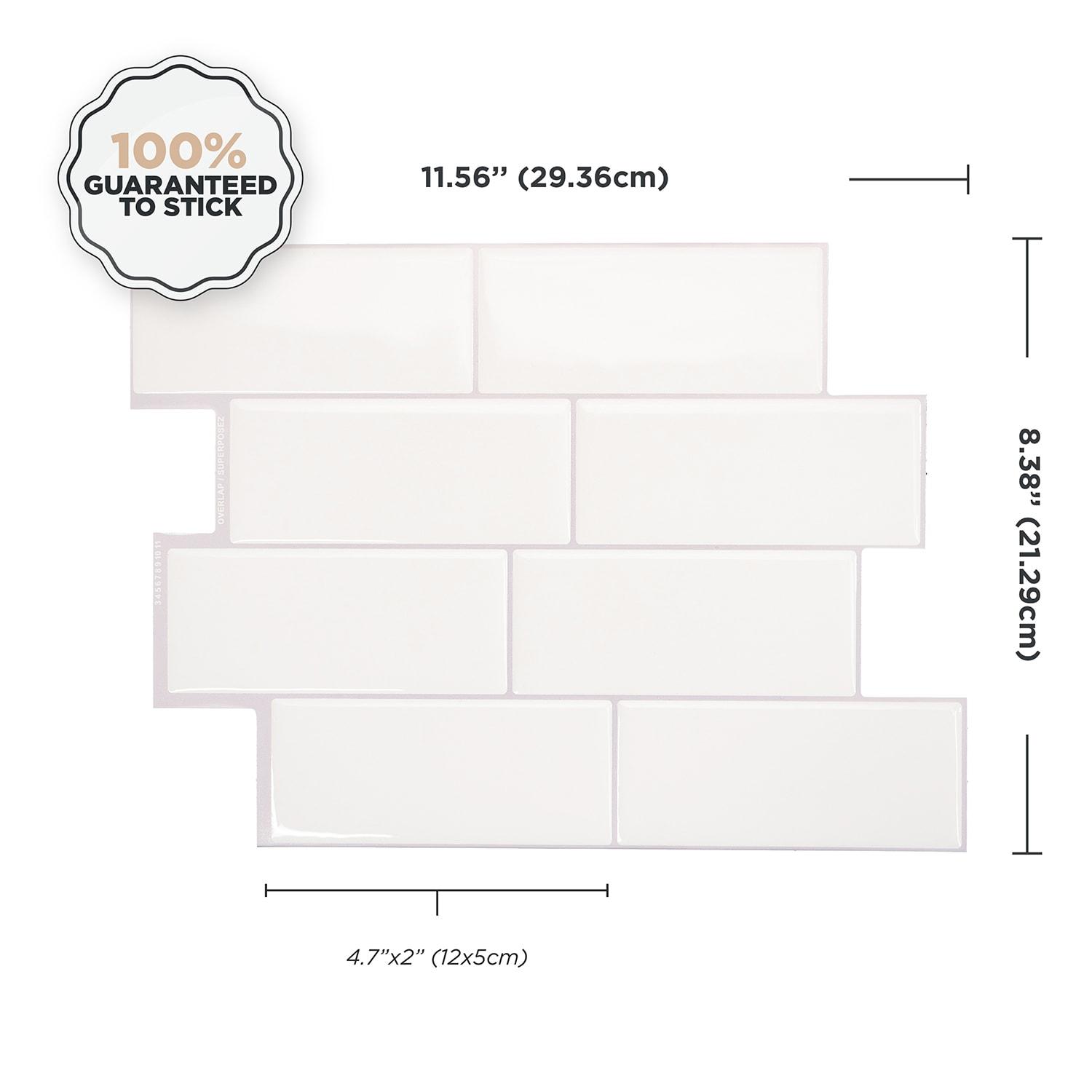 Peel and Stick Gel Backsplash Tile Metro 12'' x 8'' (Set of 4)