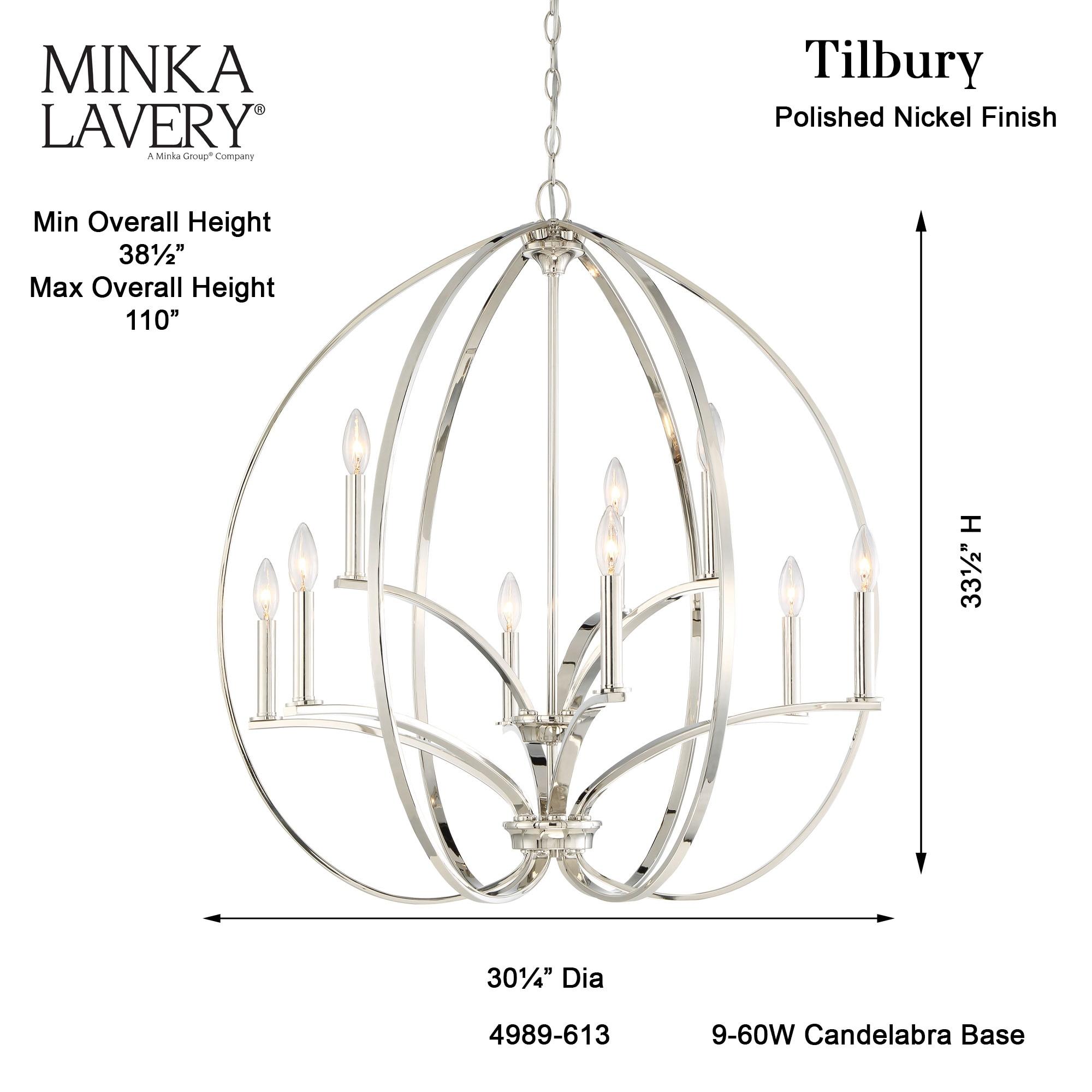 Minka Lavery Tilbury Polished Nickel Finish Chandelier