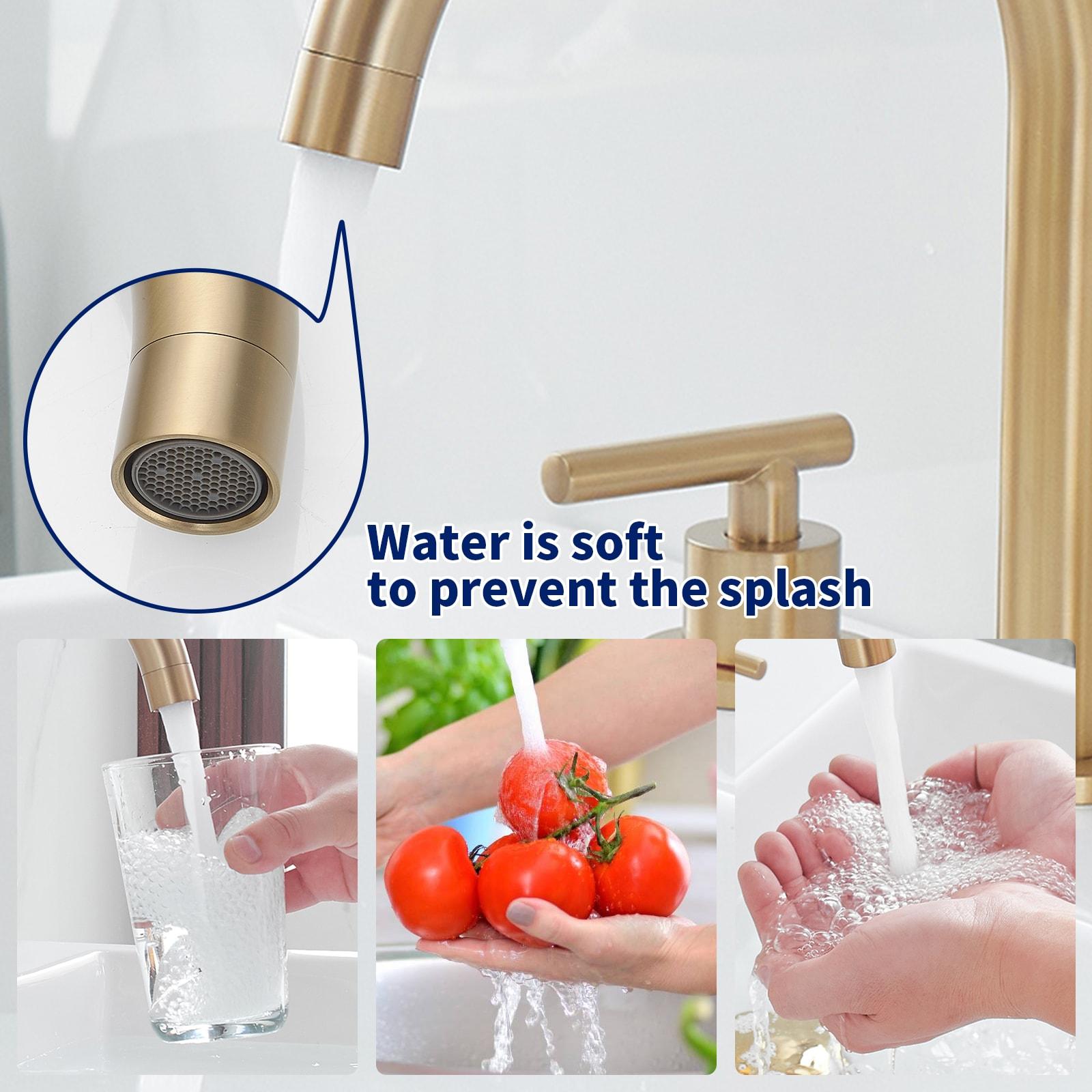 VIBRANTBATH 16441-BG Widespread Bathroom Faucet 3 Hole, 2-handle Bathroom Sink Faucet with Drain Assembly