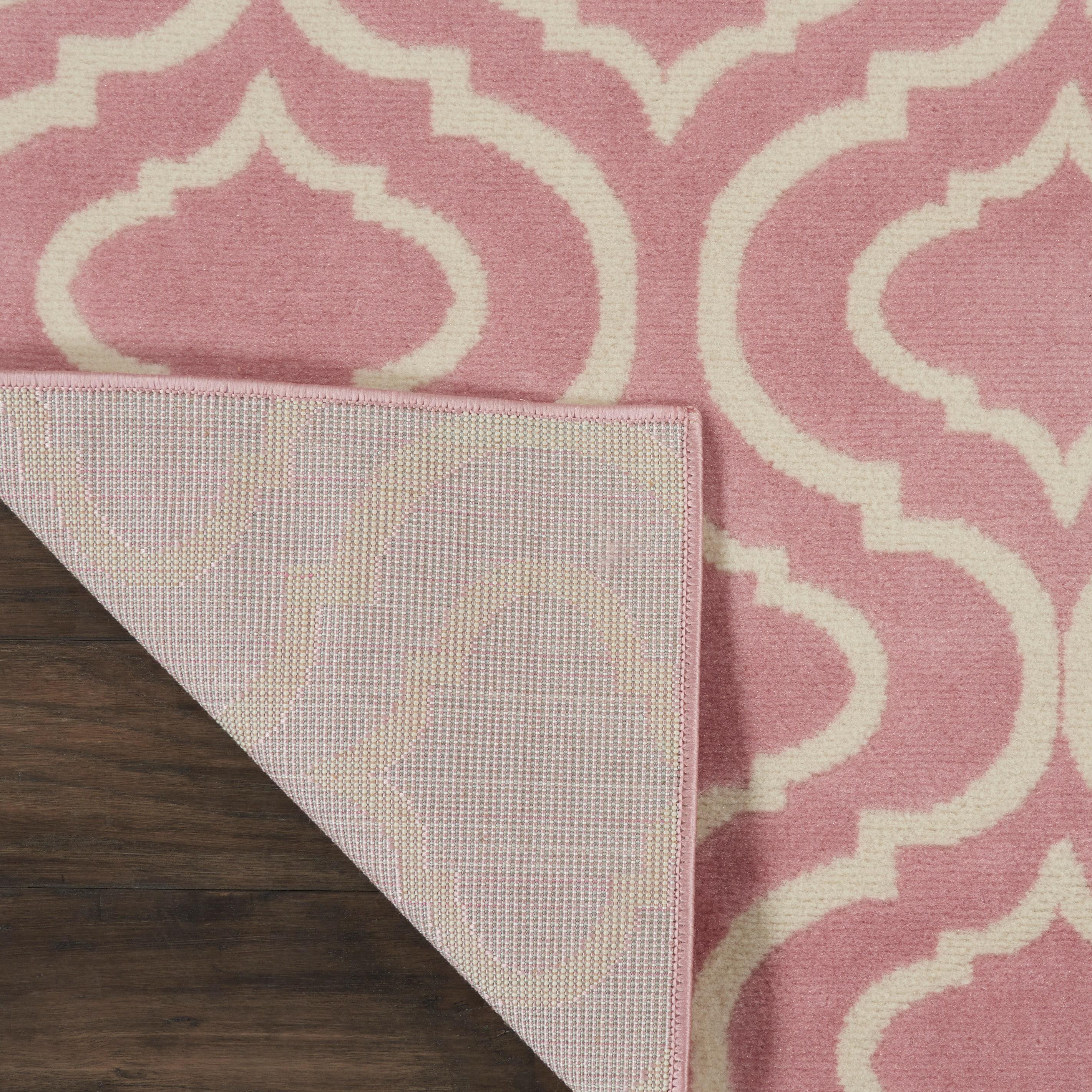 Nourison Jubilant Modern Moroccan Pink 7' x 10' Area Rug, (7' x 10')