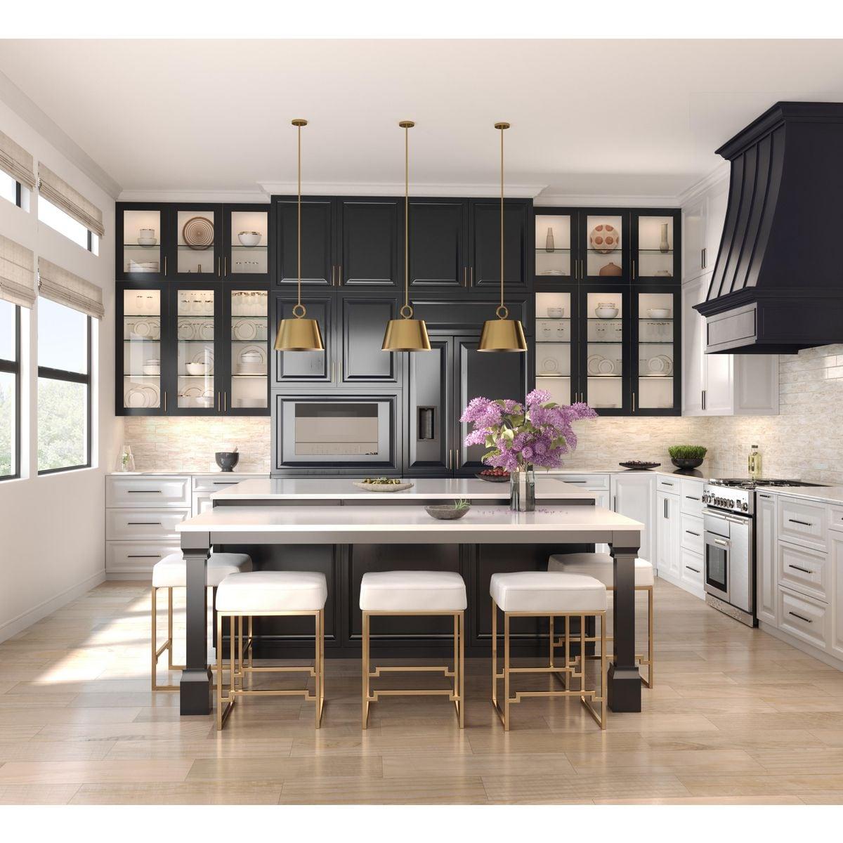 Progress Lighting Parkhurst 1-Light Dome Pendant, Brushed Bronze, Gold-Finished Interior, Steel, Dry Rated