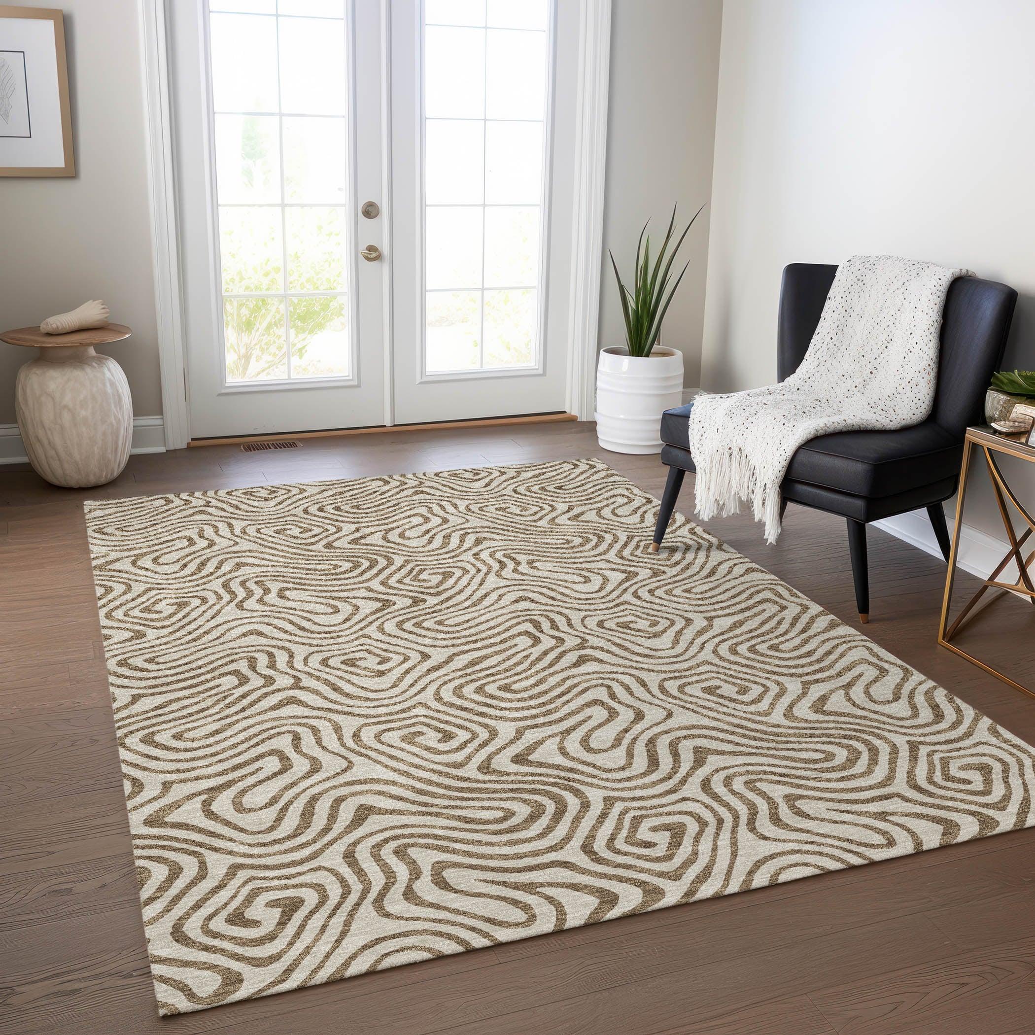 Machine Washable Indoor/Outdoor Chayden ACN1031 Beige Rug