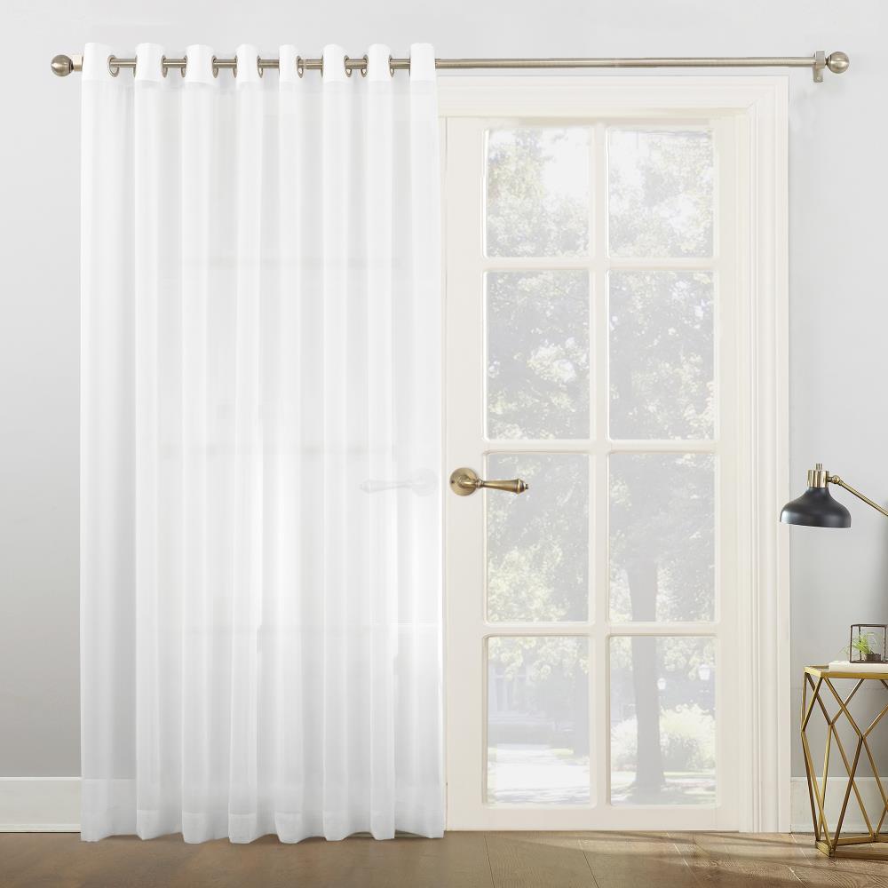 No. 918 Emily Extra-Wide Sheer Voile Sliding Door Patio Curtain Panel, 100"x84", White