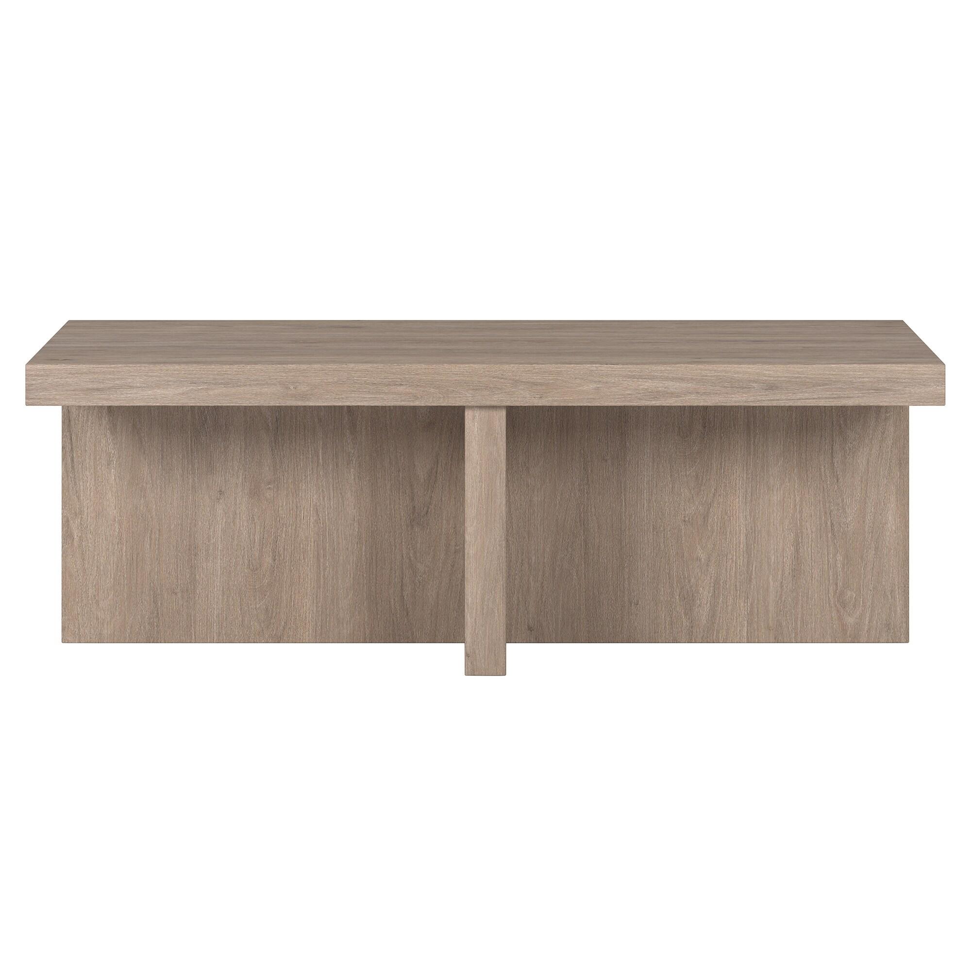 Evelyn&Zoe Contemporary Durable Rectangular Medium Density Fiberboard, Antiqued Gray Oak