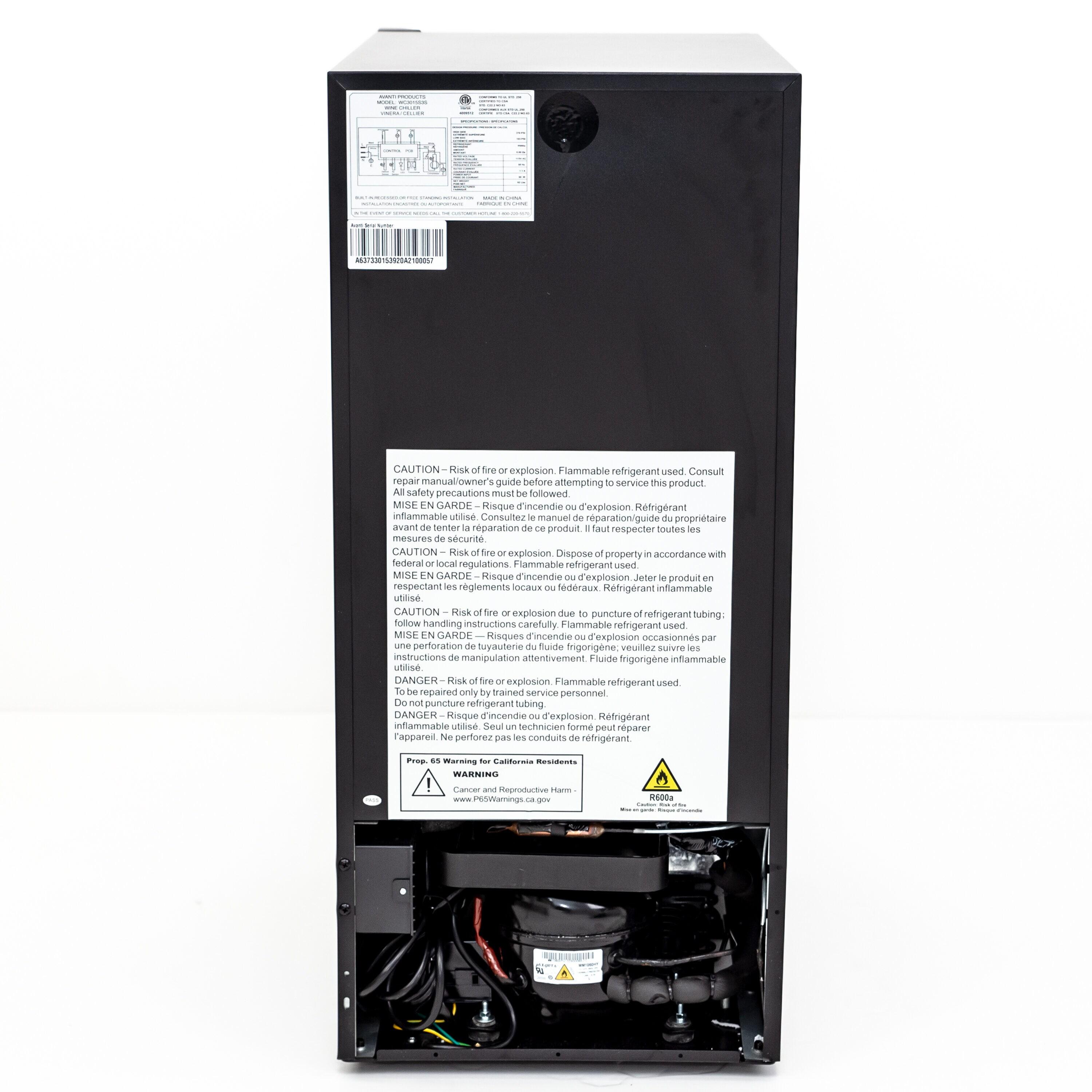 30 Bottle Wine Chiller, Black