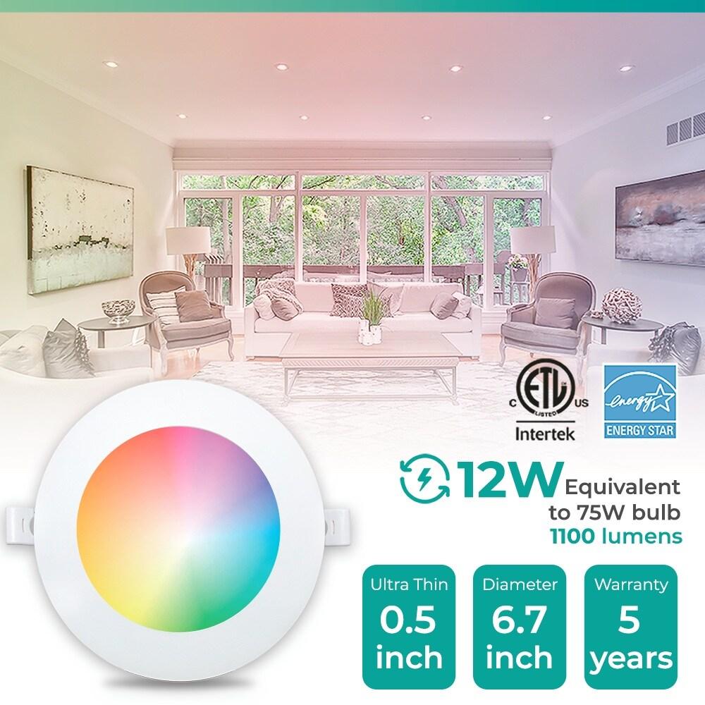 Infibrite IB-002-1-12W-HLW-24PK 6'' Tunable Color Temperature Dimmable Air-Tight IC Rated LED Canless Recessed Lighting Kit (Set of 24)