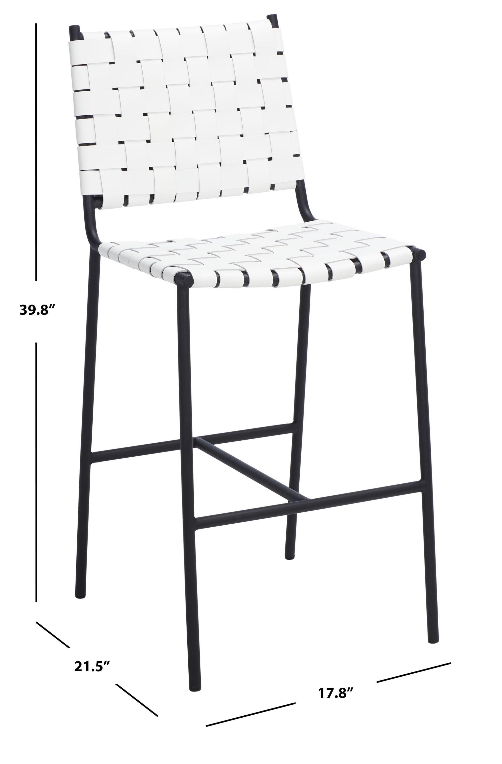 Olenna Woven Counter Stool - BST3011 - White/Black - Safavieh