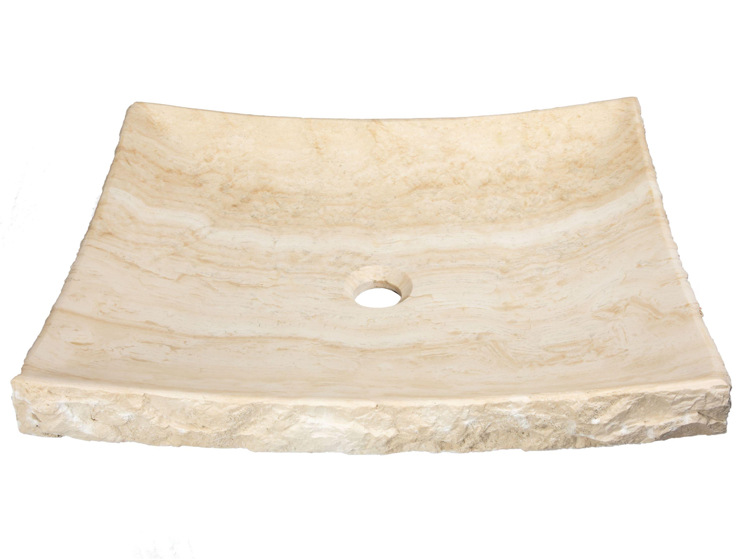 Eden Bath Zen 17'' White Stone Rectangular Bathroom Sink