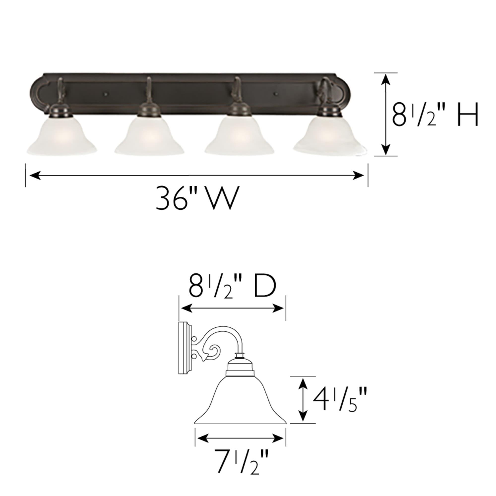 Design House Millbridge 4-Light Dimmable Vanity Light with Frosted Glass, Bronze