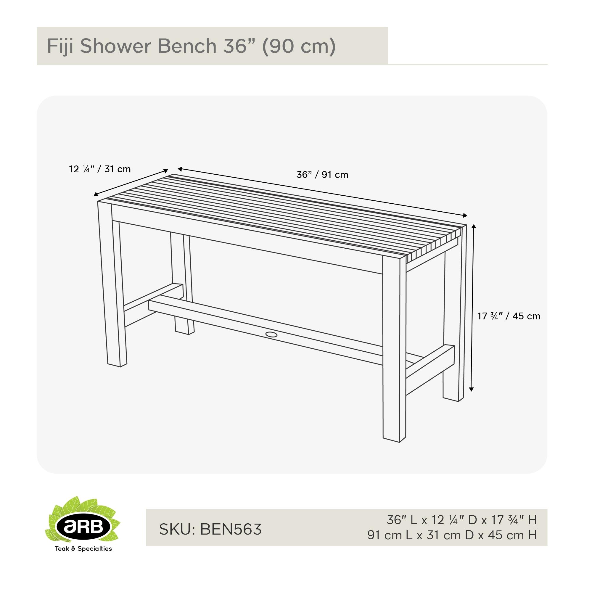 ARB TEAK & SPECIALTIES BEN563 Teak Shower Bench Fiji 36' (90 cm)