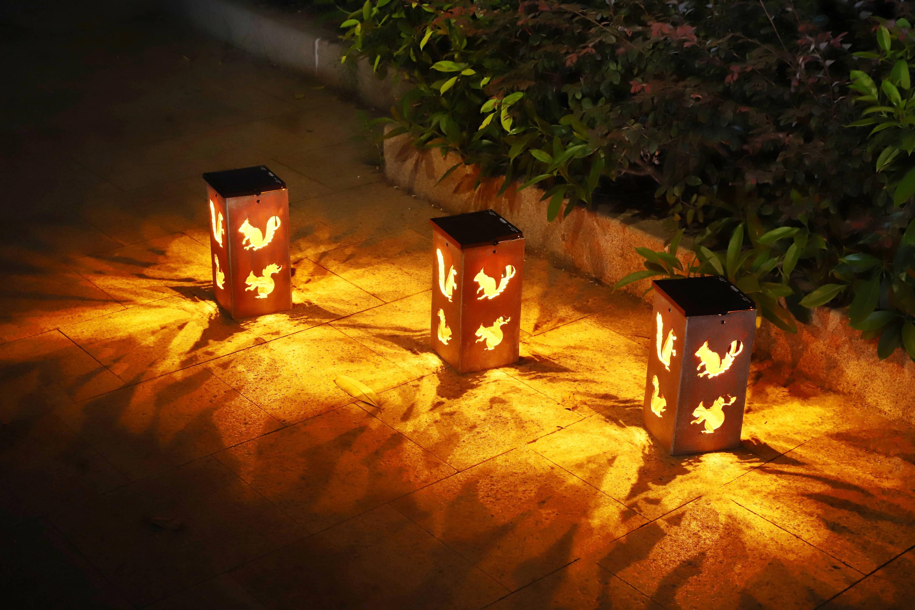 Solar Themed Silhouette Indoor/Outdoor Garden Décor Lantern