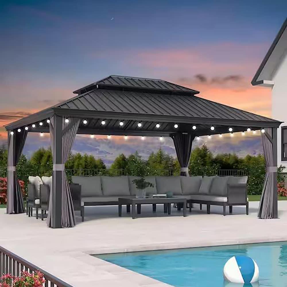 Purple Leaf 13' X 17' Hardtop Gazebo Aluminum Gazebo