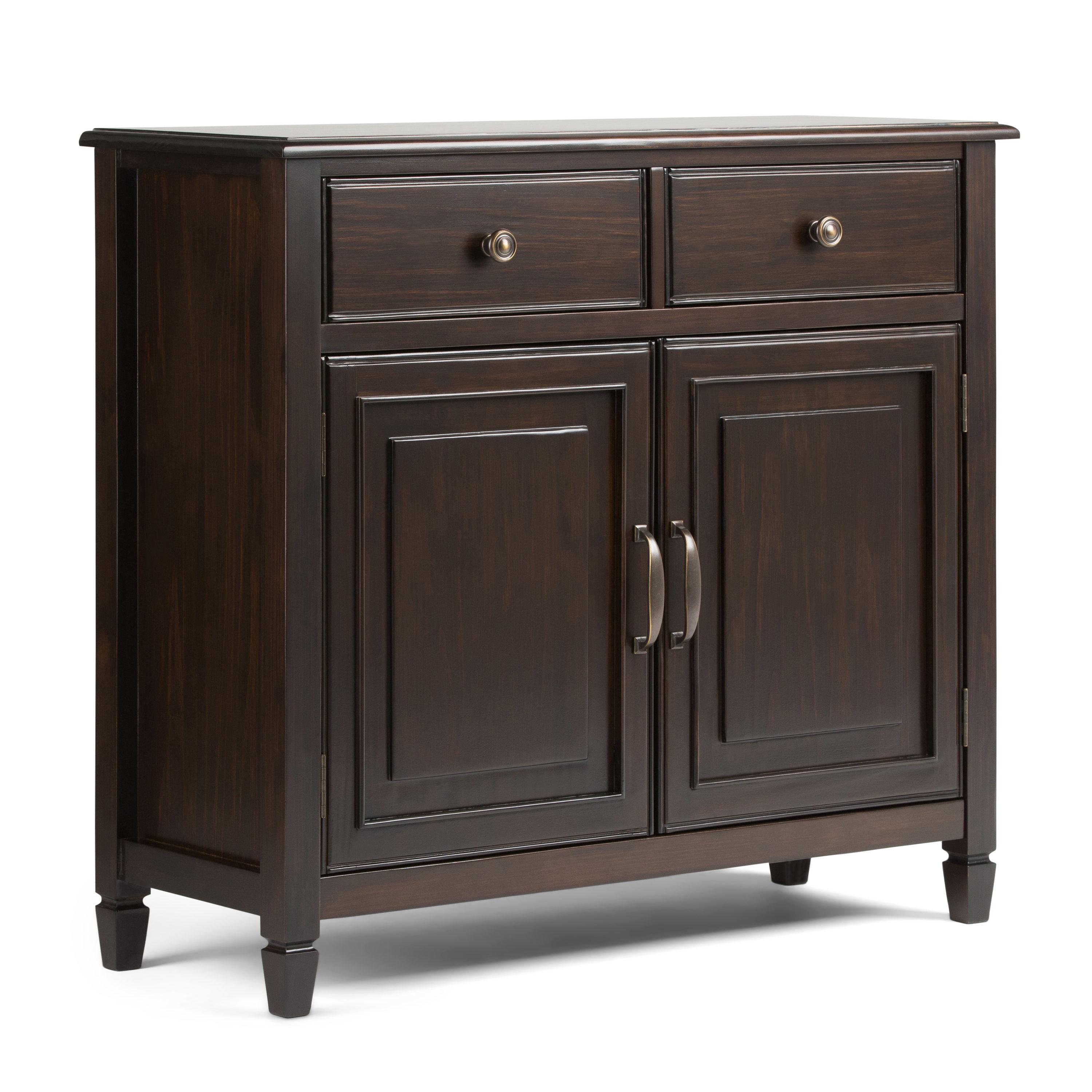 Connaught 40" W Solid Wood Entryway Storage Cabinet in Dark Chestnut Brown