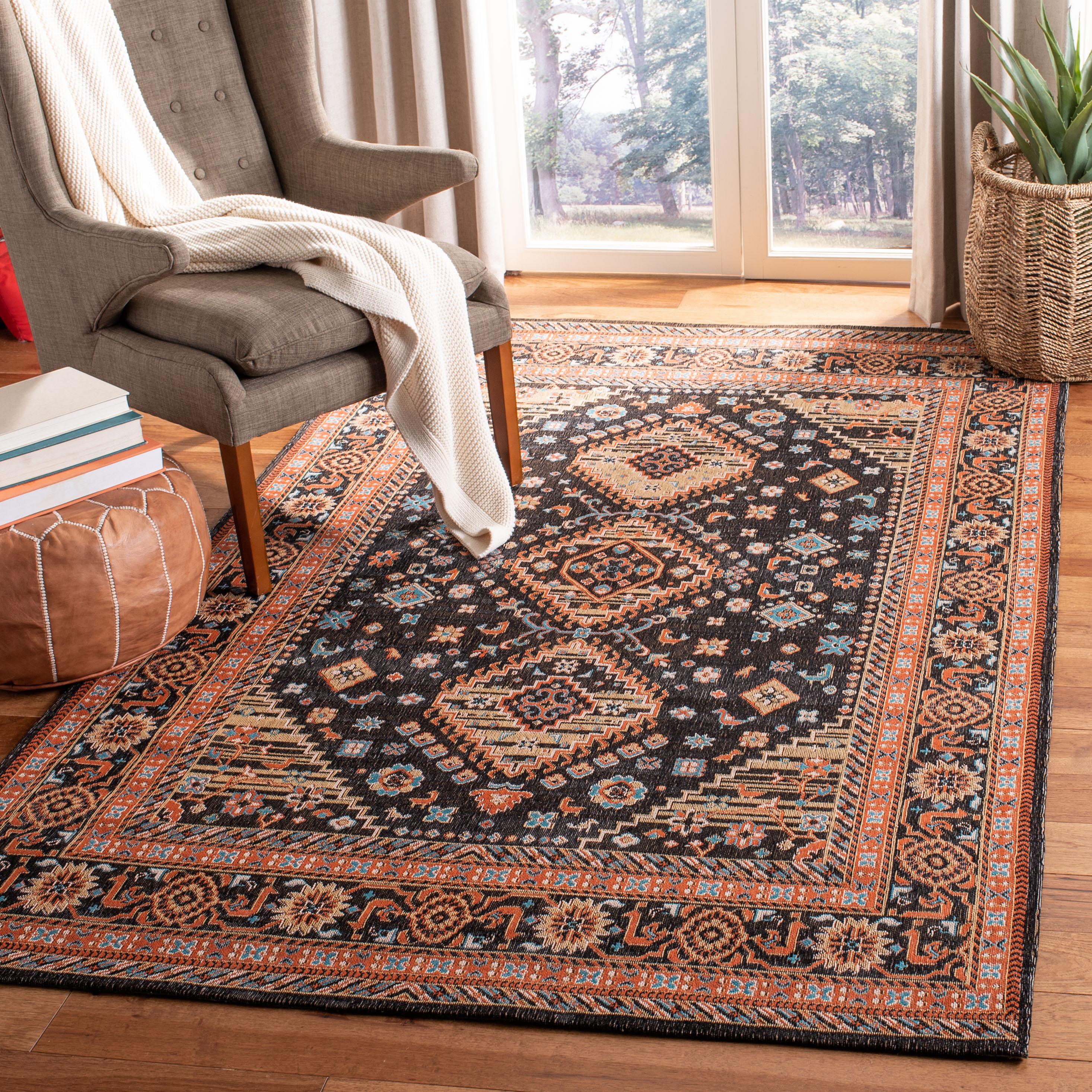 Classic Vintage CLV114 Power Loomed Area Rug - Black/Rust - 8'x10' - Safavieh.