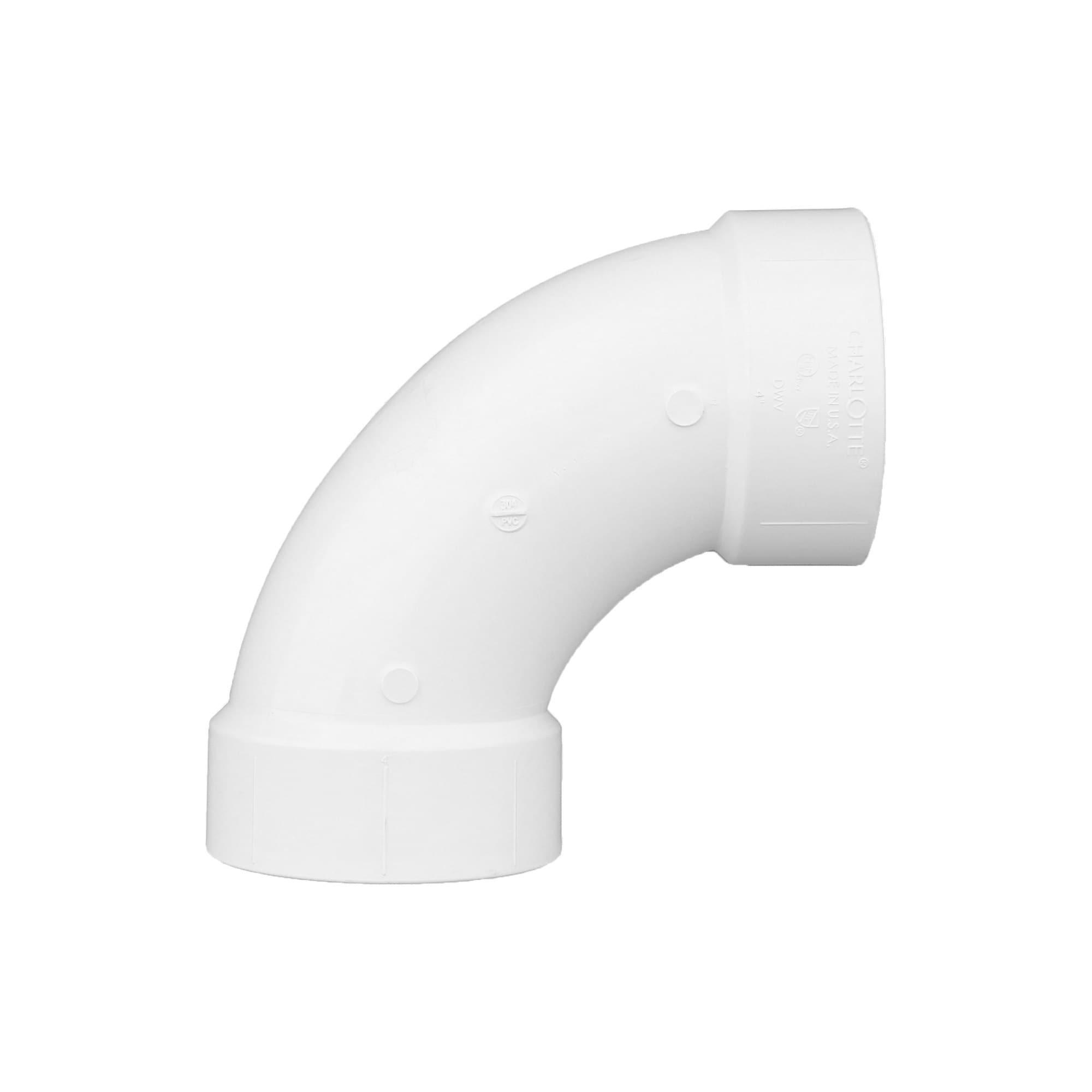 Plastic Pipe Fitting, DWV  Long Sweep Elbow, 90 Degree, PVC, 3-In.