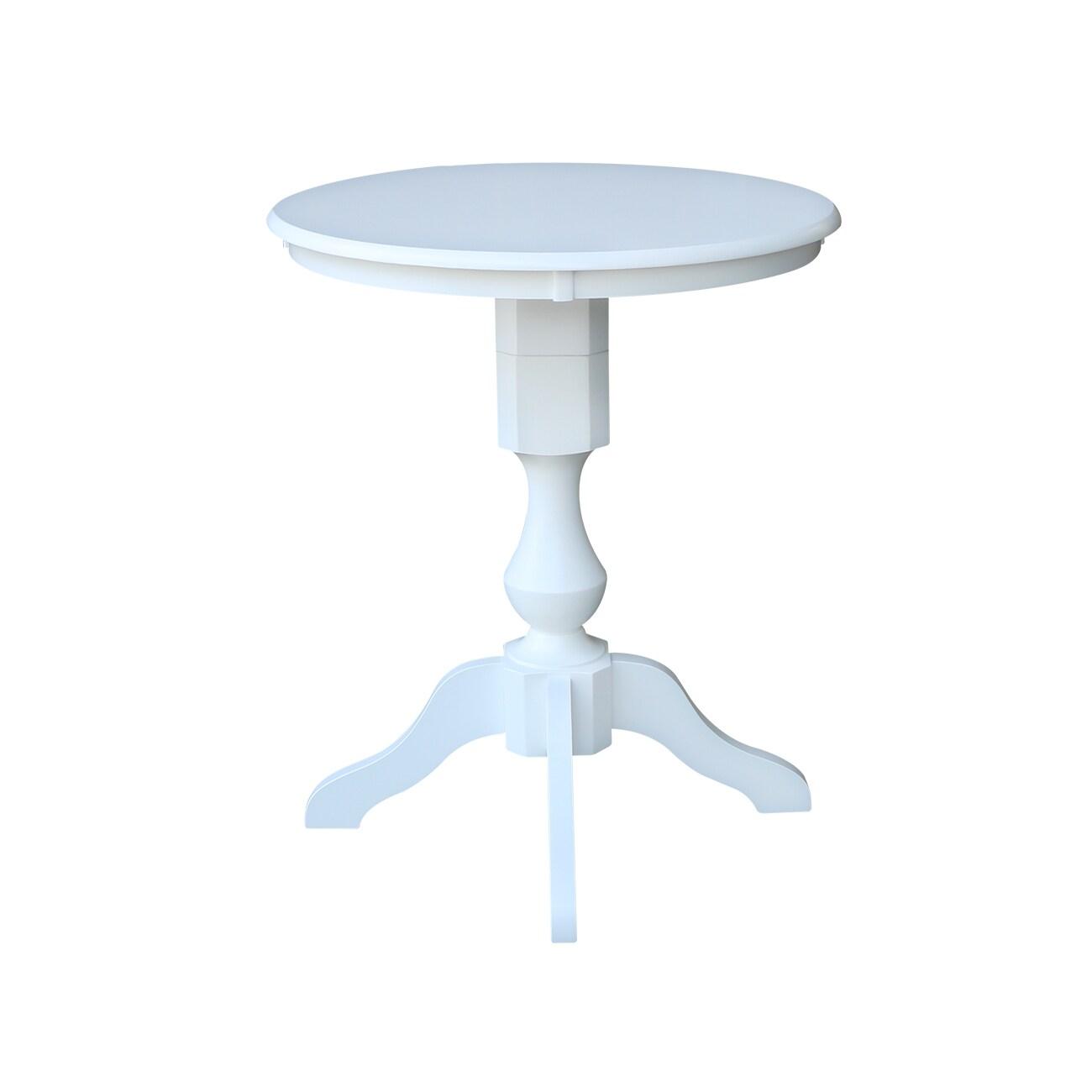 30" Round Top Pedestal Counter Height Table - White