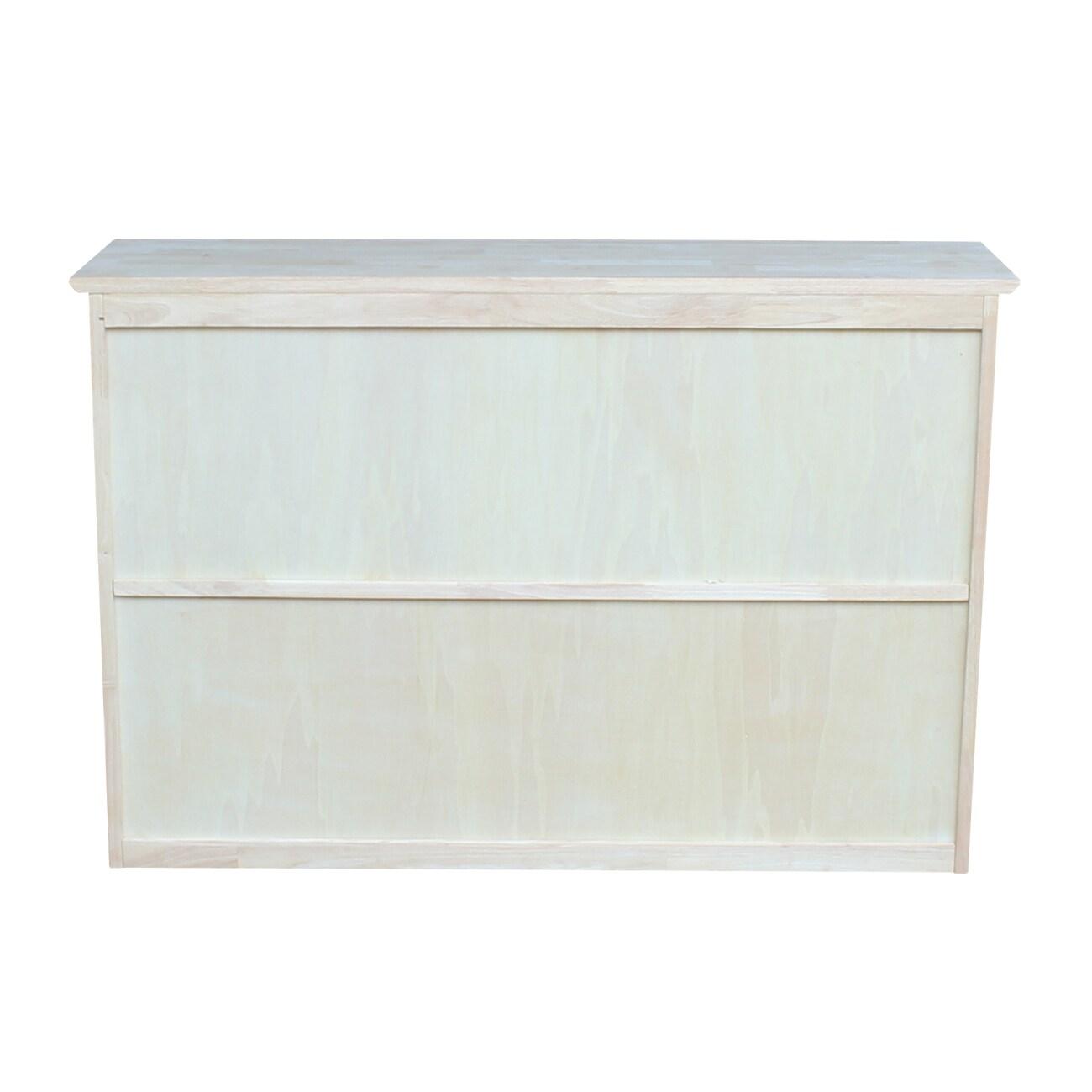 Hutch For Brooklyn Desk Unfinished - International Concepts: Hardwood, Fixed Shelf, 45"x30"