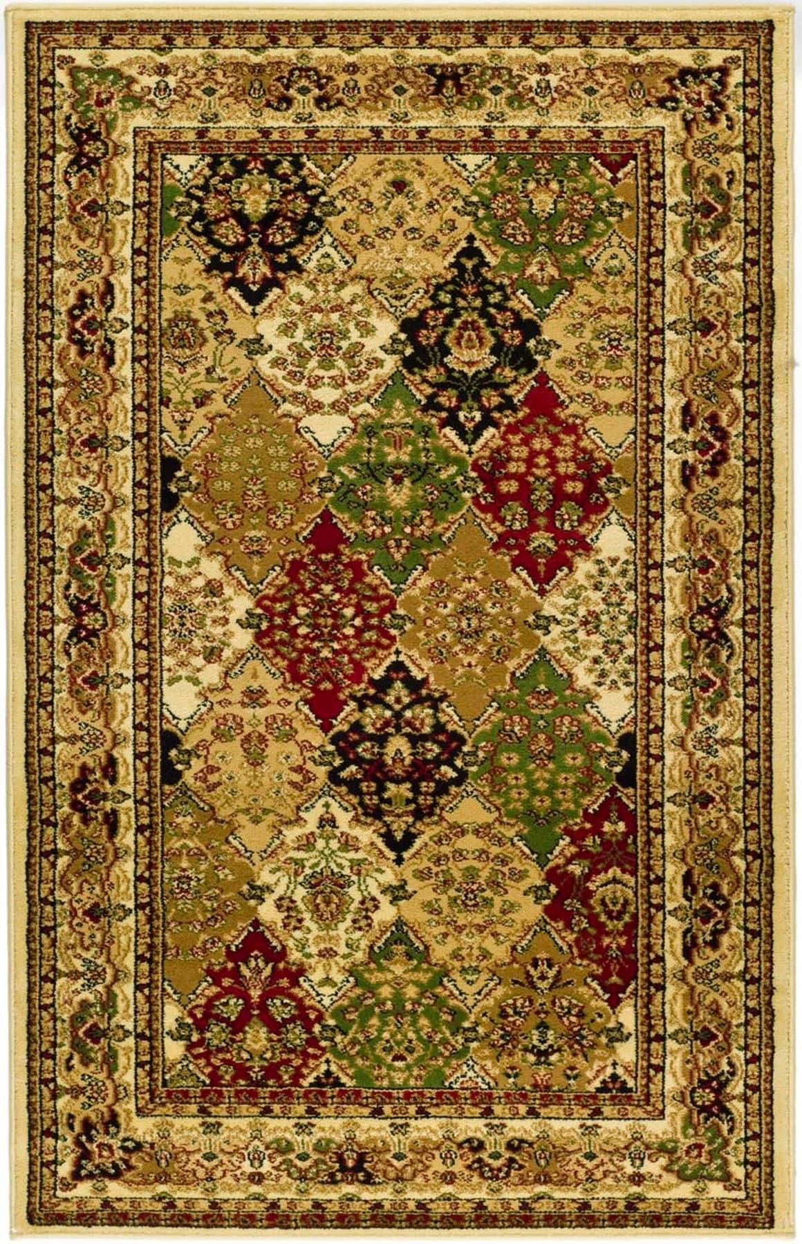 Lyndhurst LNH221 Power Loomed Accent Rug - Multi/Ivory - 3'3"x5'3" - Safavieh