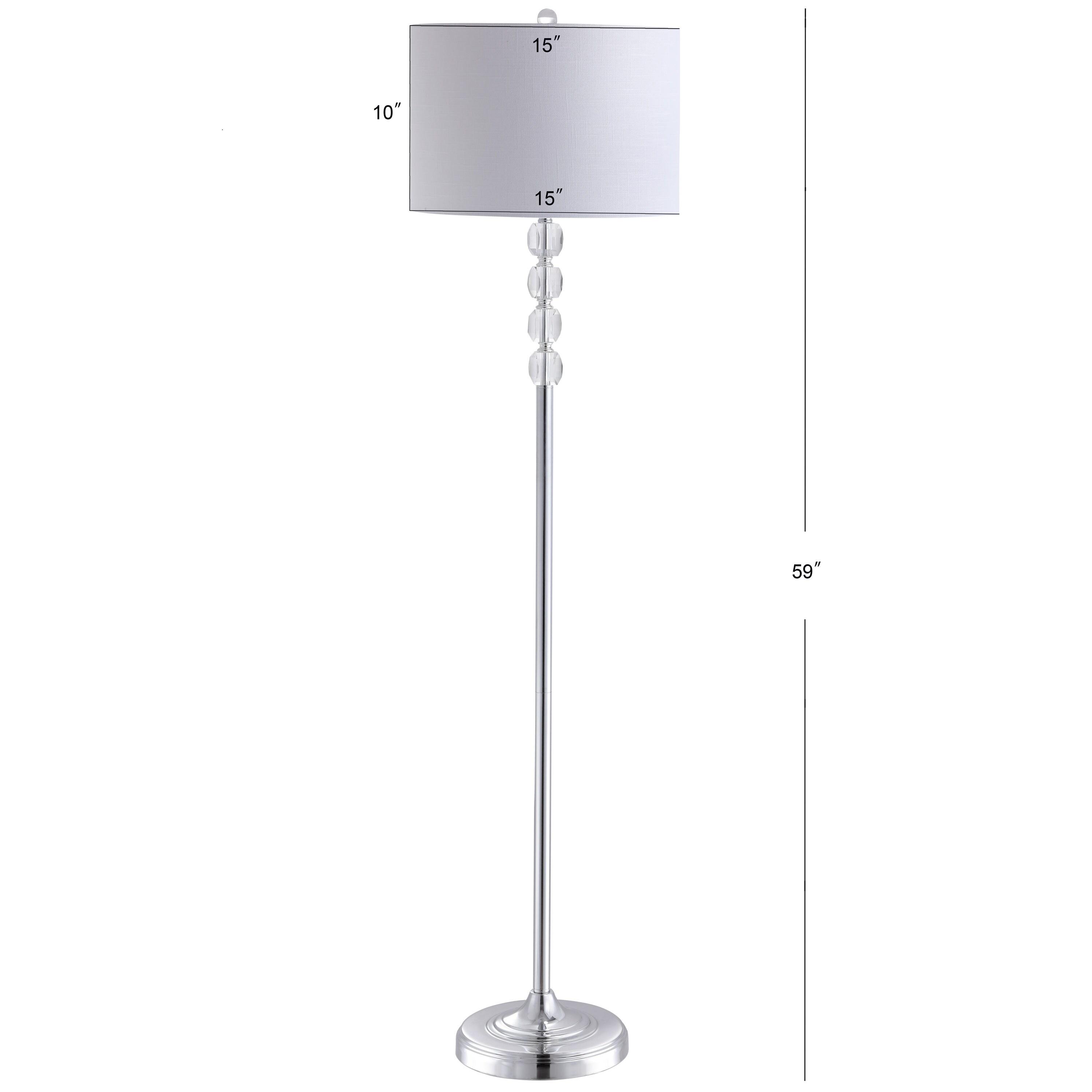 Aubrey 59.5" Crystal / Metal LED Floor Lamp, Clear/Chrome