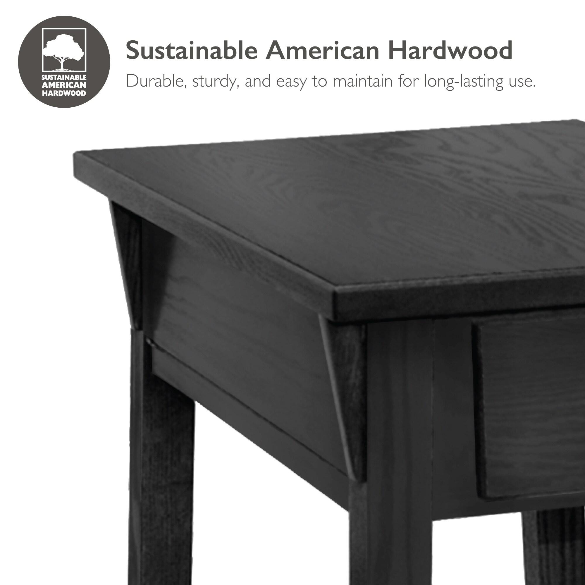 Favorite Finds Mission Hall Stand Slate Finish - Leick Home: Compact Wood Entryway Table with Drawer, CARB Certified