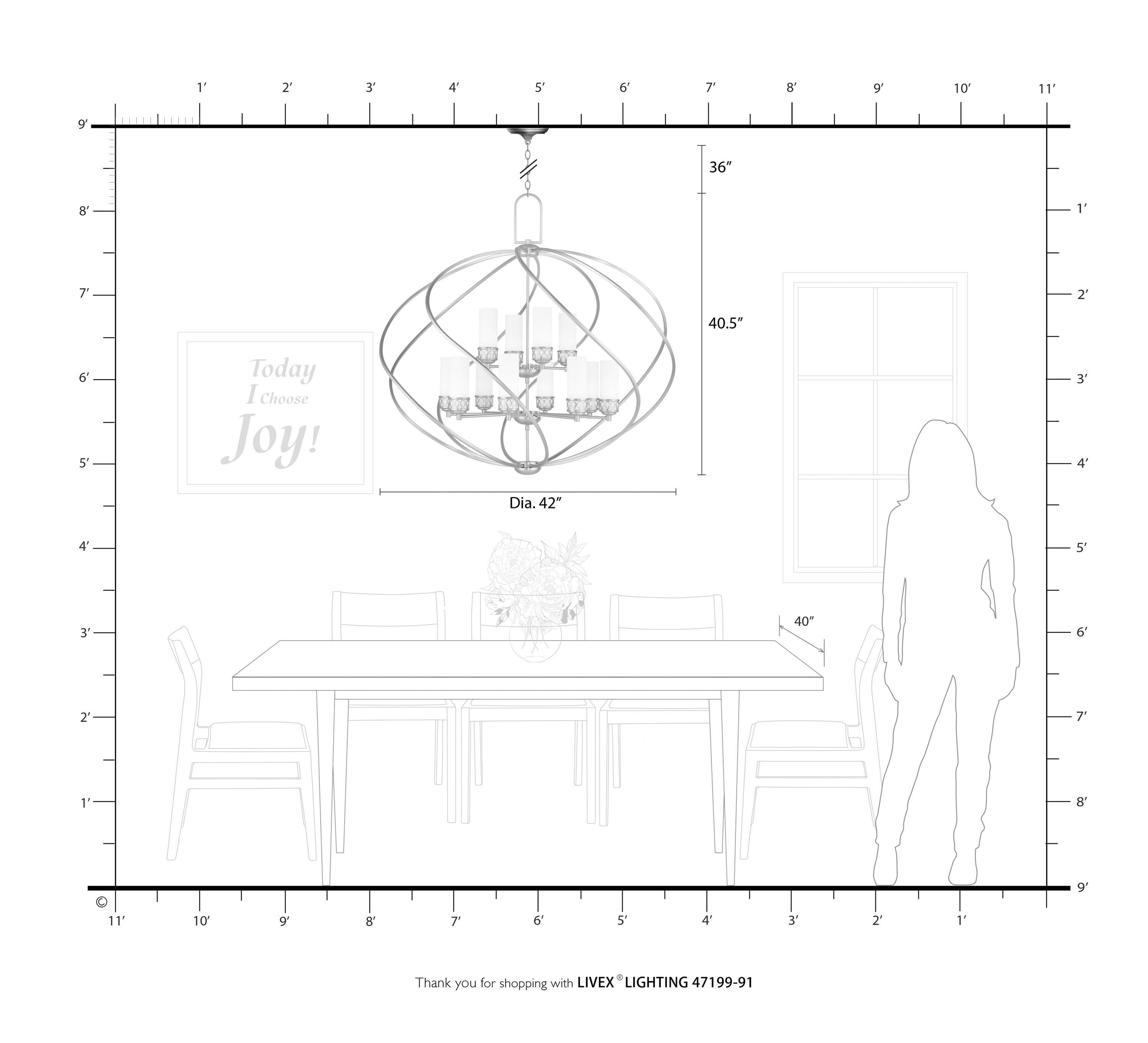 Livex Lighting Westfield Foyer Chandelier in Brushed Nickel