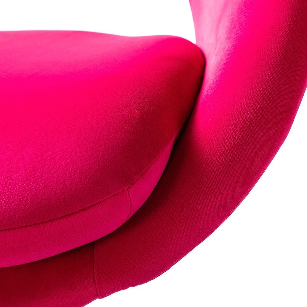 Velvet Swivel Rolling Home Office Chair Adjustable Desk Chair Fuchsia