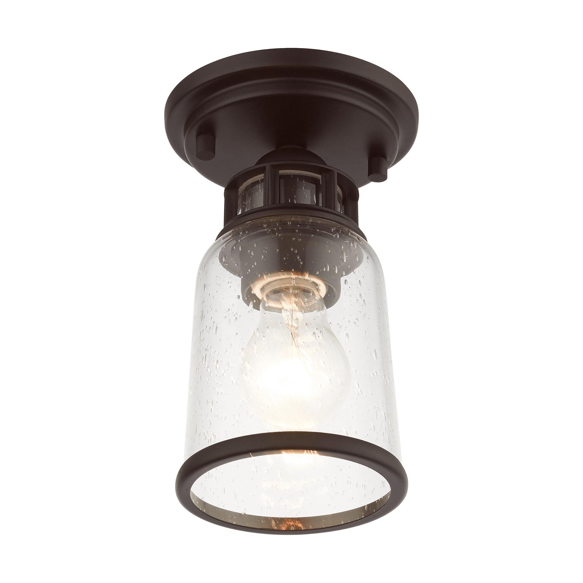Livex Lighting Lawrenceville 1 - Light Flush Mount in  Bronze