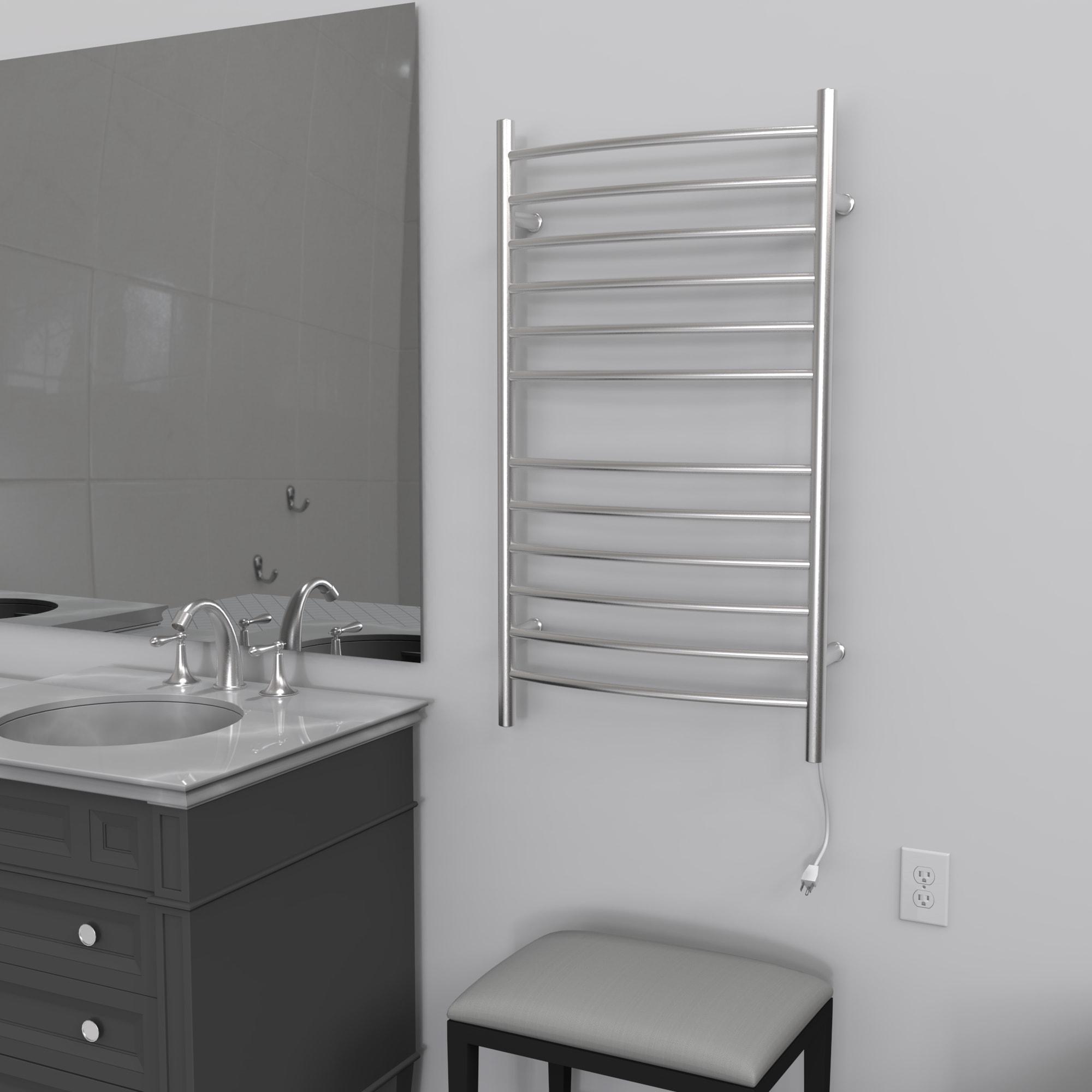 Radiant Large Curved Towel Warmer Hybrid Hardwired or Plug in