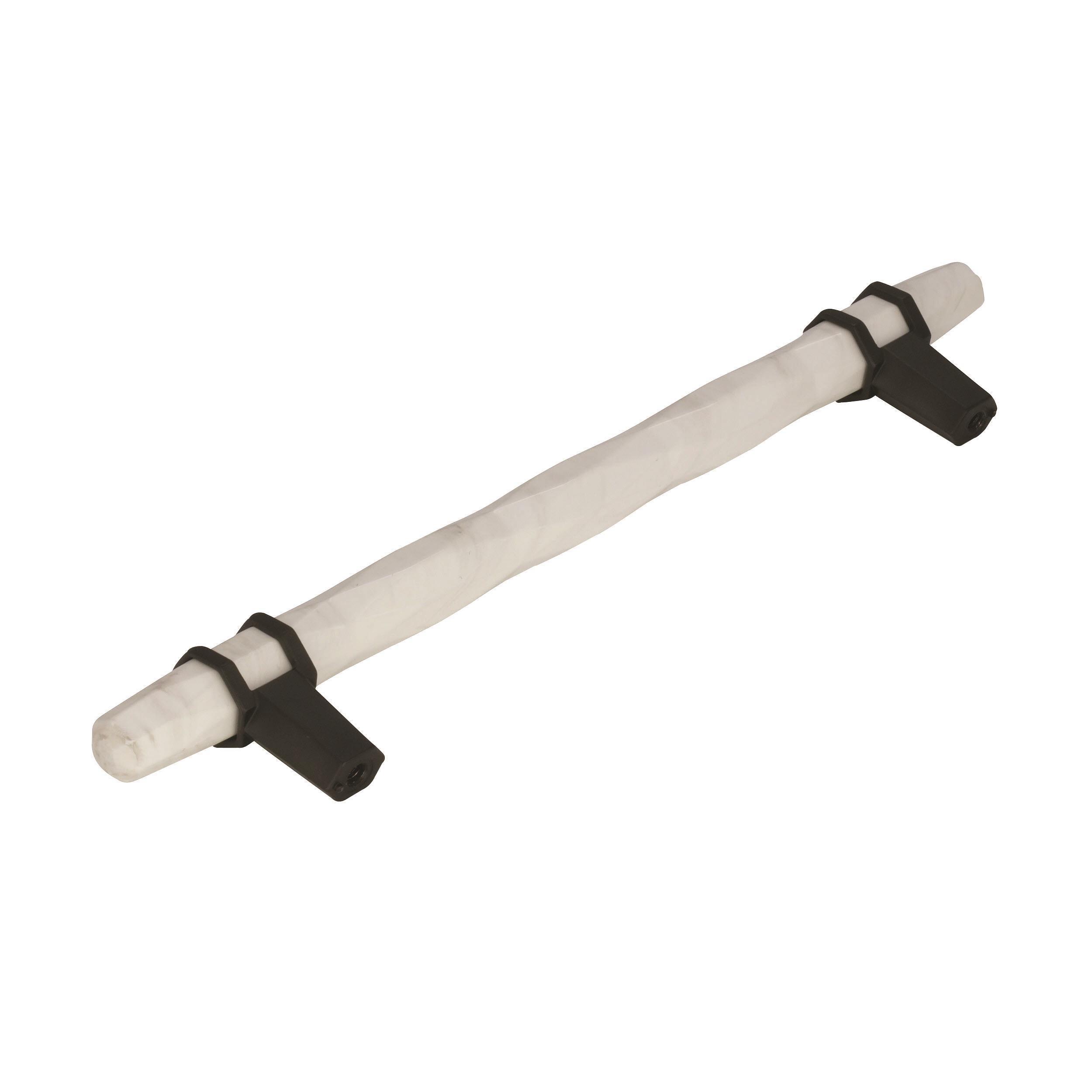 8.75" Matte Bronze and Marble White Bar Pull