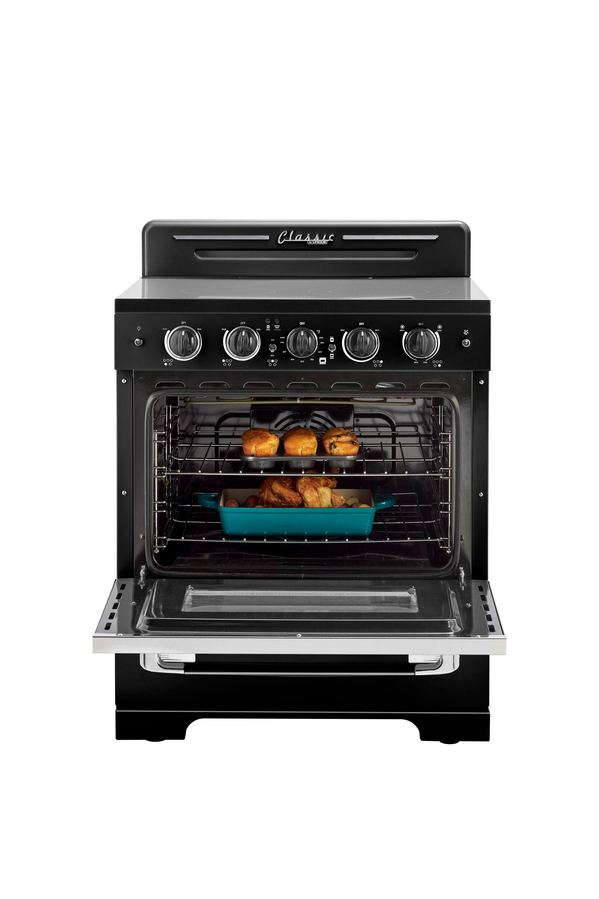 Unique Classic Retro 30" 3.9 cu/ft Freestanding 5-Element Electric Range with Convection Oven
