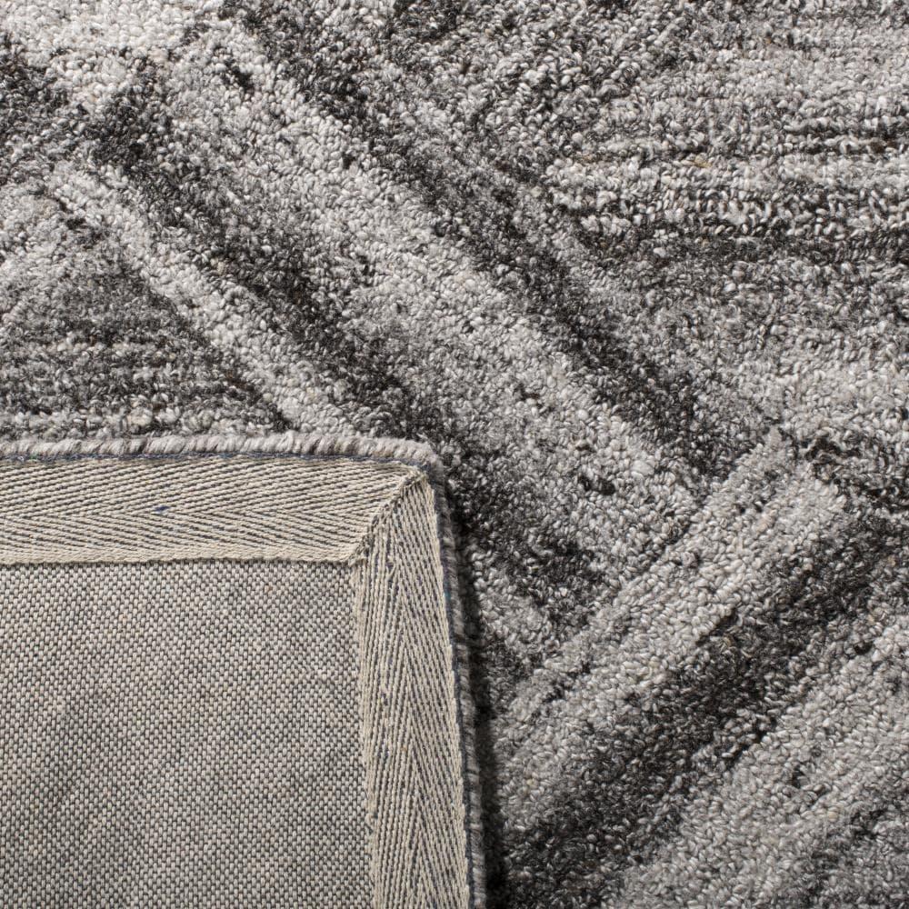 Abstract ABT607 Handmade Indoor Area Rug - Grey/Black - 6'x6' - Safavieh