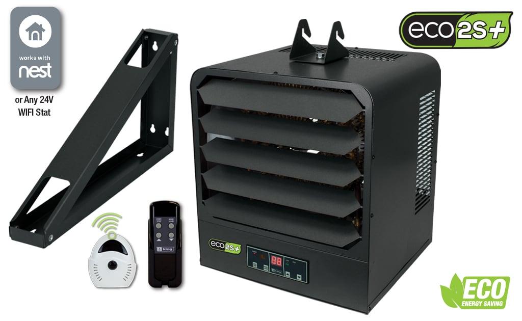 King Electric Electric Ceiling Mounted Space Heater with Adjustable Thermostat , Remote Included and with Digital Display