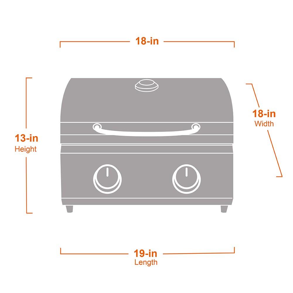 Monument Grills 13742 Tabletop Propane Gas Grill Stainless for Portable Camping Cooking with Travel Locks, High Lid