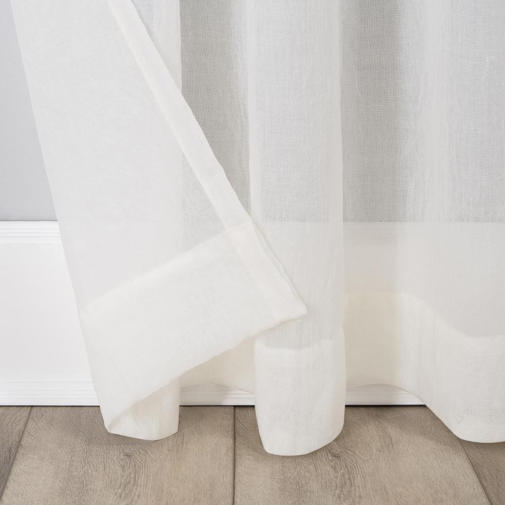 50"x84" No. 918 Sheer Avril Crushed Texture Rod Pocket Curtain Panel Cream: Modern Sheer Curtain Panel, Polyester