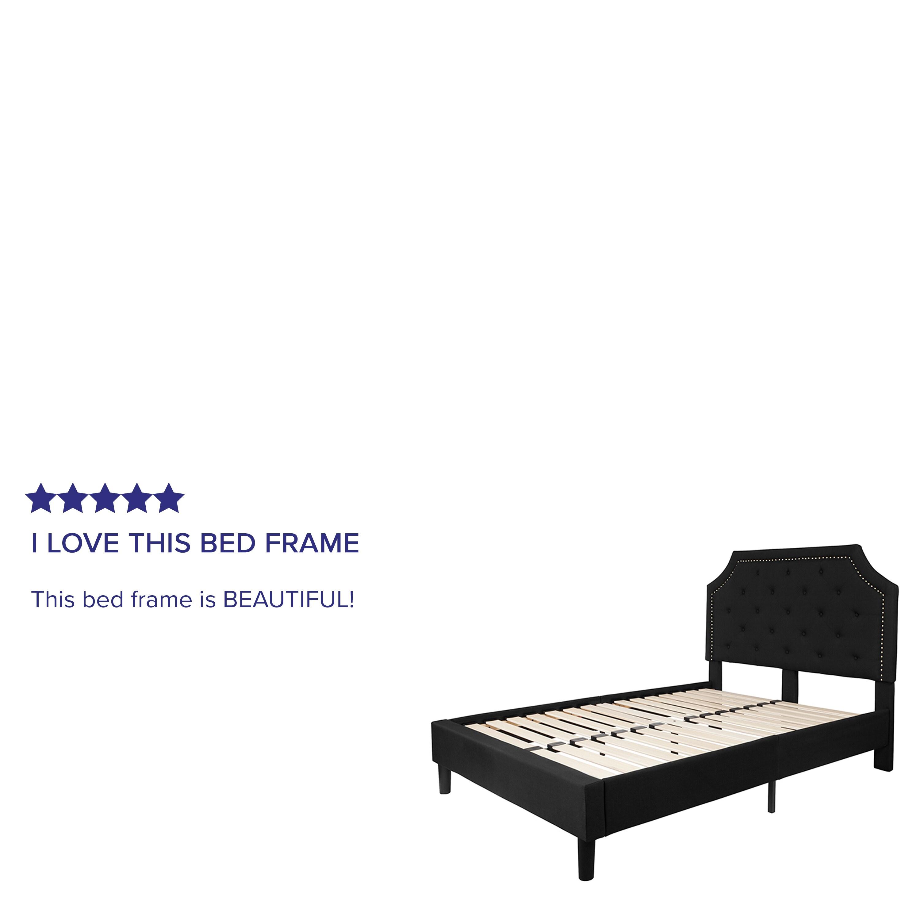 Flash Furniture Brighton Full Size Tufted Upholstered Platform Bed in Black Fabric