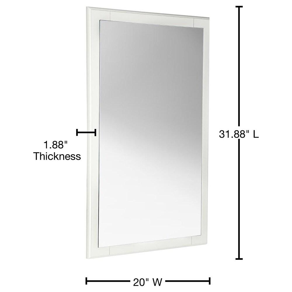 Elegant Antique White Carved Wood 20"x32" Bathroom Vanity Mirror