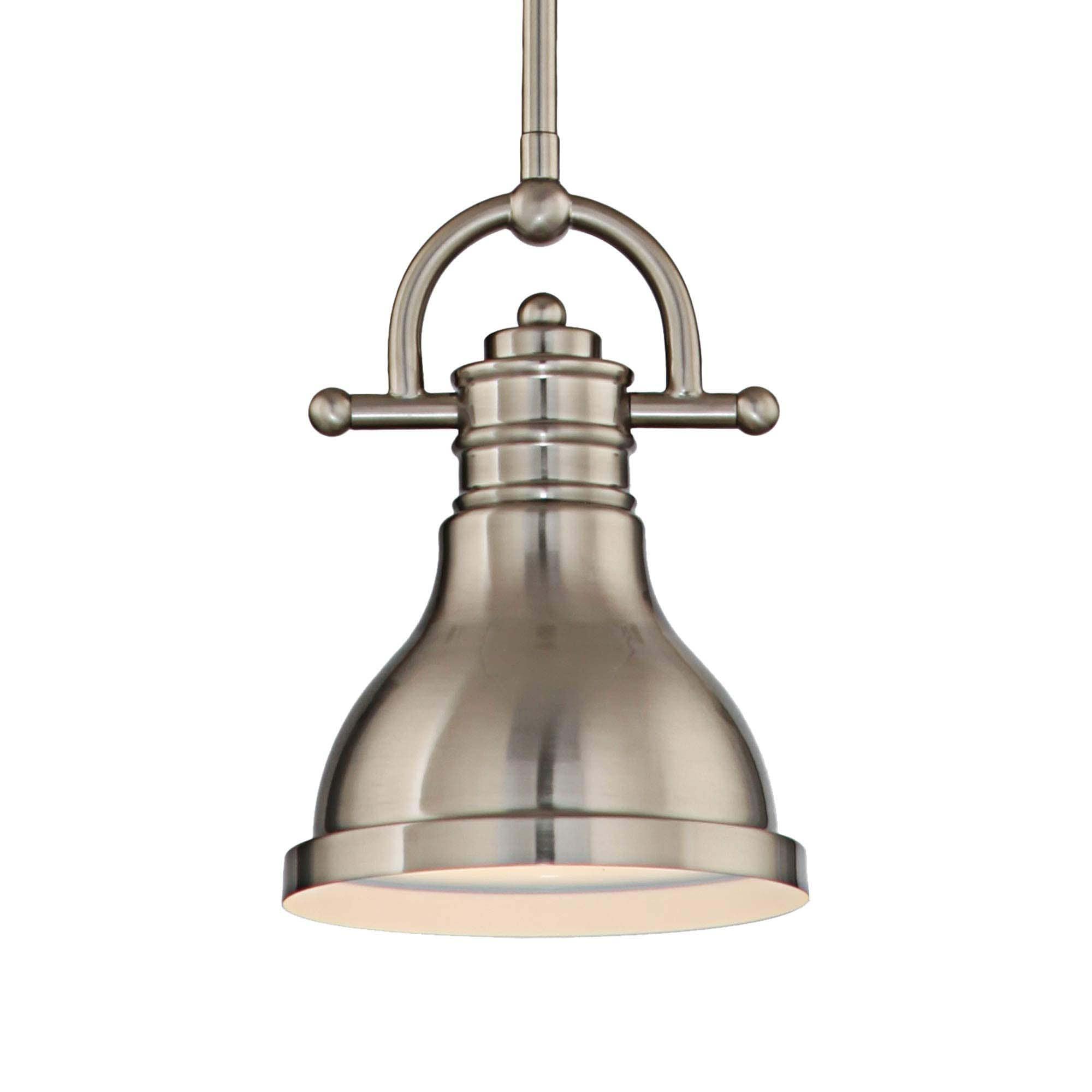 Volume Lighting  1-Light  LED Brushed Nickel Mini Downrod Pendant l - Brushed Nickel