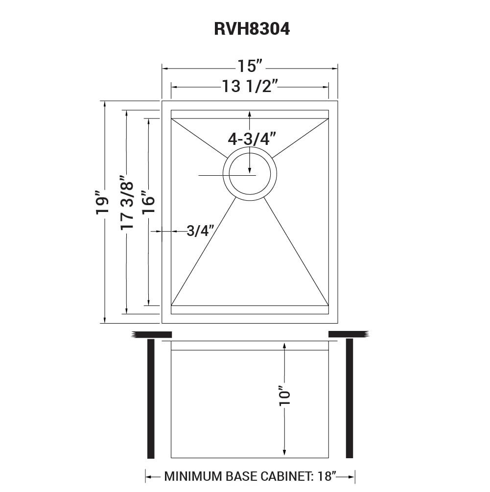 Ruvati 15" Workstation Bar Prep Sink Ledge Undermount 16 Gauge Stainless Steel Single Bowl