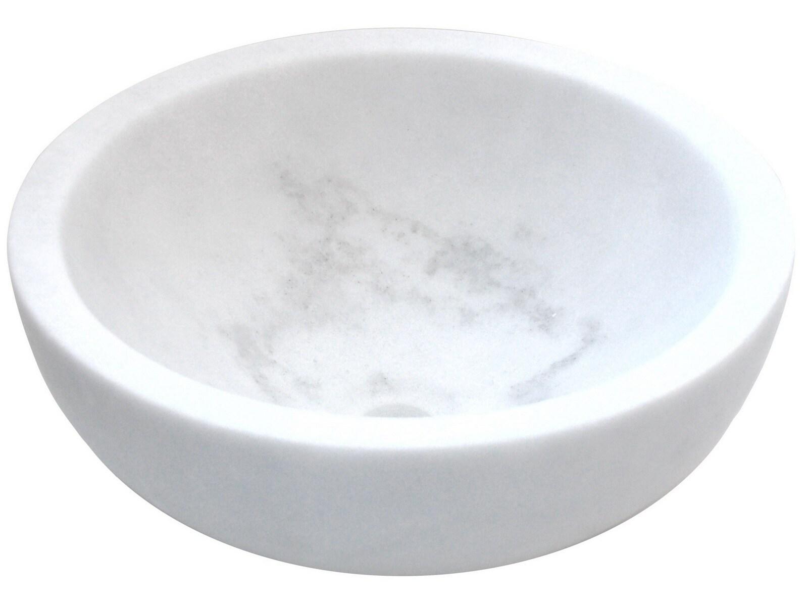 Eden Bath 14'' White Stone Circular Bathroom Sink