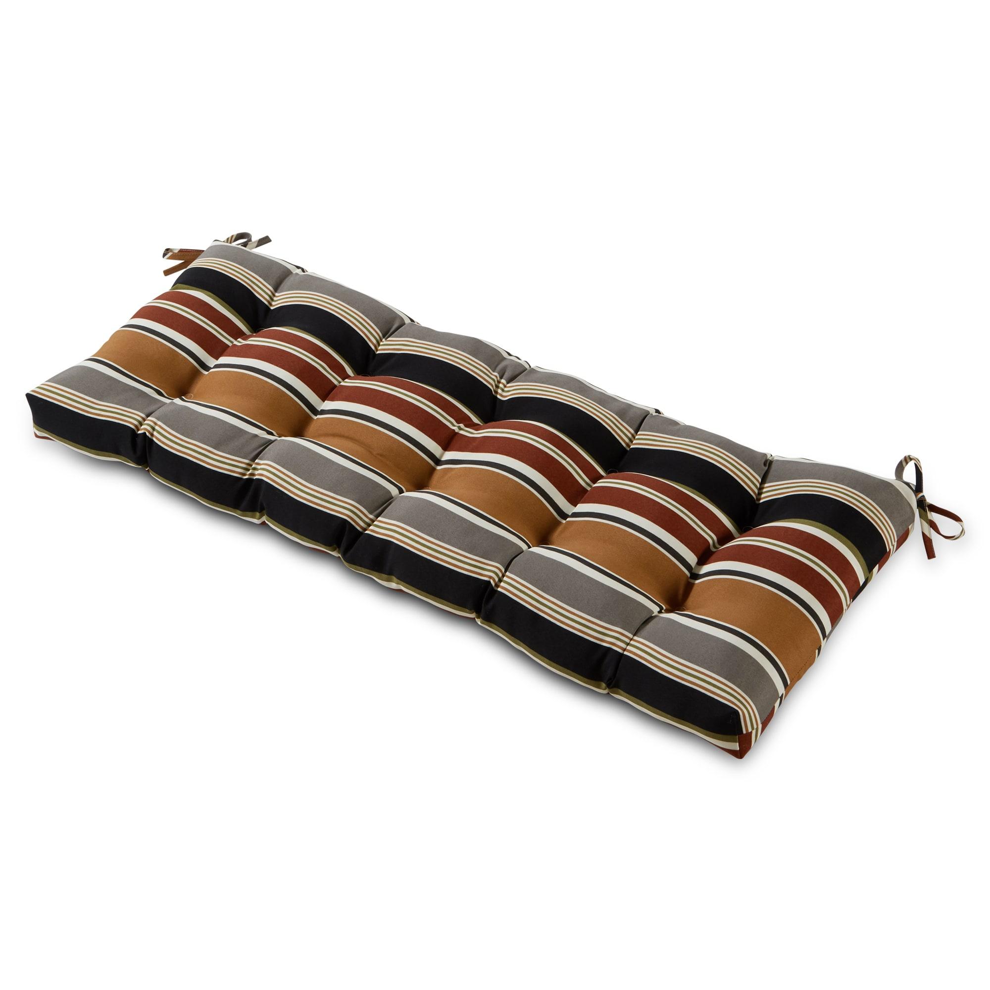 Greendale Home Fashions Brick Stripe 51 x 18 in. Outdoor Reversible Tufted Bench Cushion