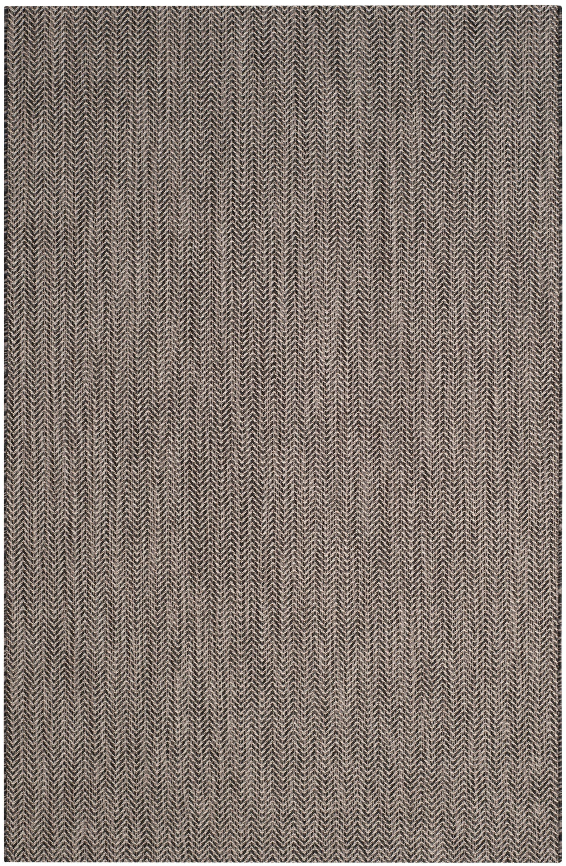 Courtyard CY8022 Power Loomed Indoor and Outdoor Area Rug - Black/Beige - 4'x5'7" - Safavieh