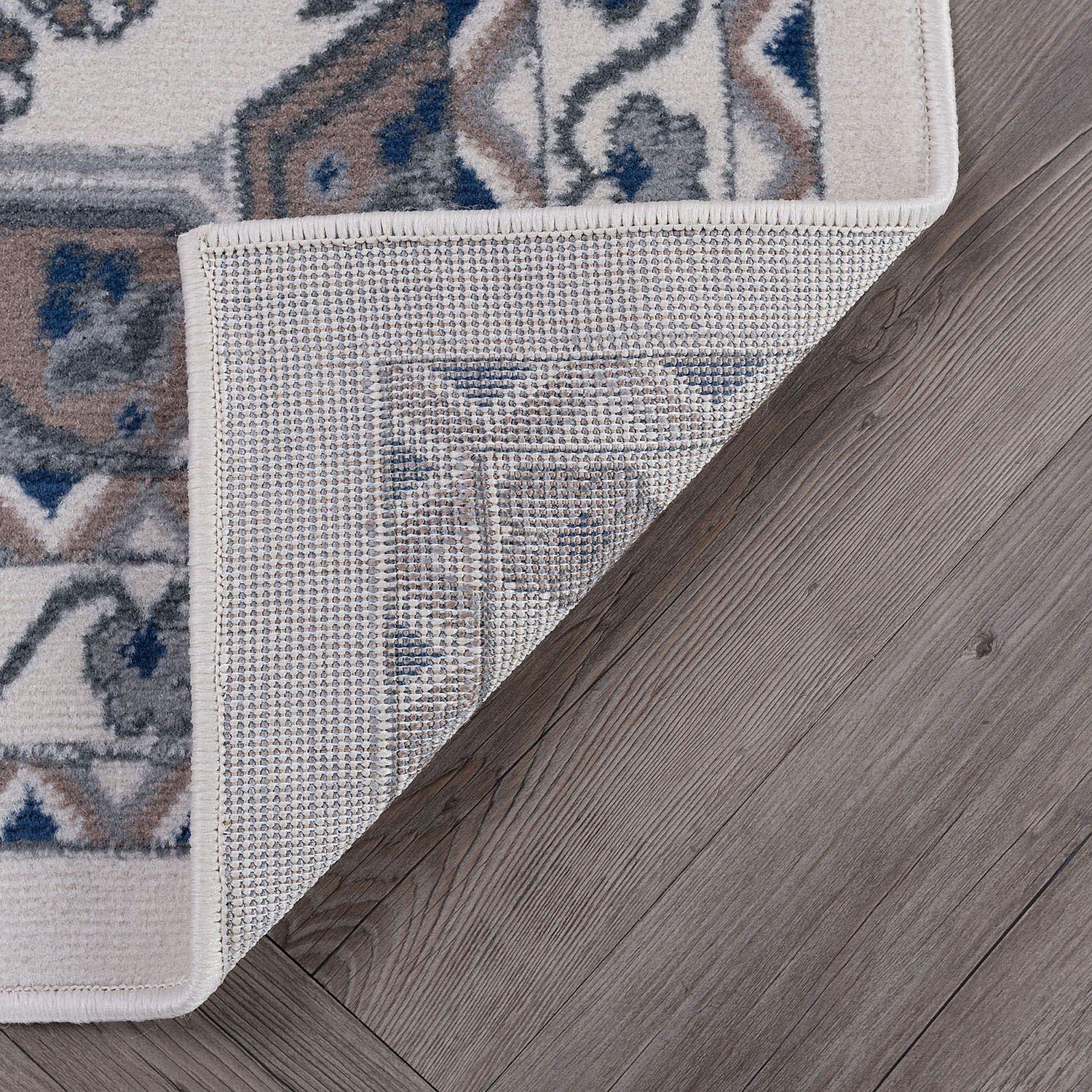 Tayse Hampton Area Rug HMP4017 Traditional Cream Petals Scrolls 5' x 7' Rectangle