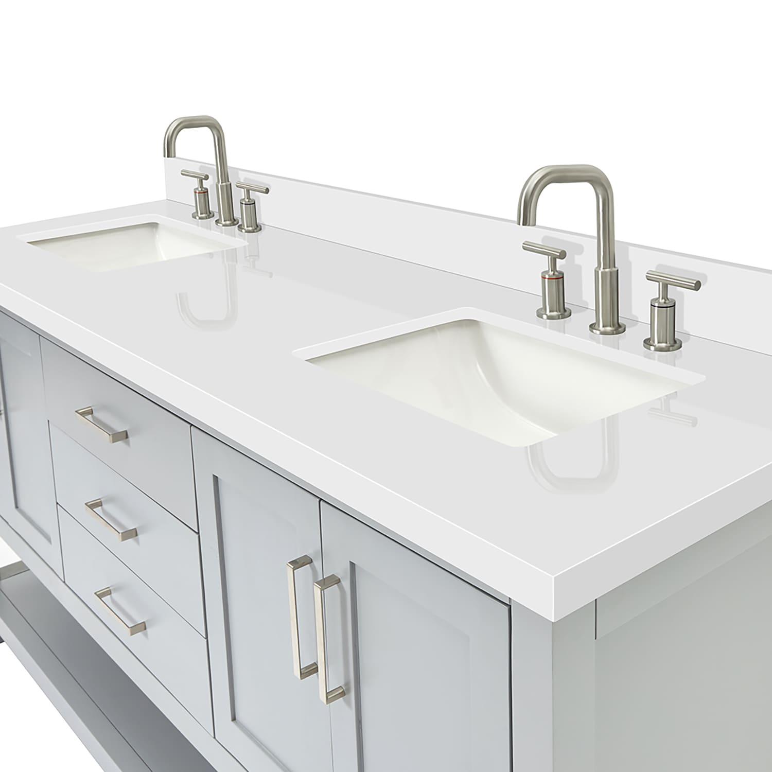 Ariel S073dwqrvo Magnolia 72" Free Standing Double Basin Vanity Set - Grey / Pure White