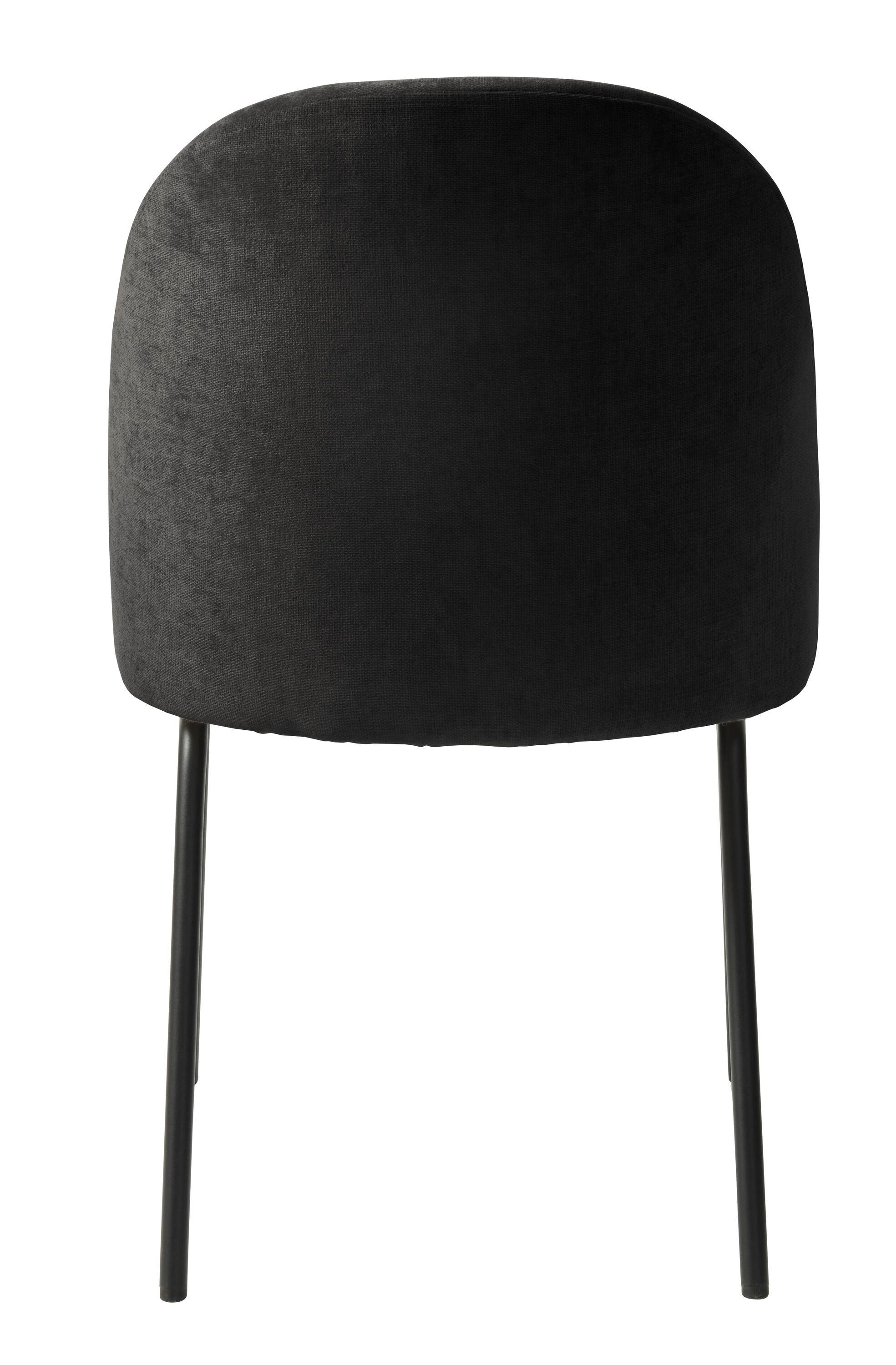Unique Furniture Chenille Fabric Dining Chair in Charcoal/Black (Set of 2)