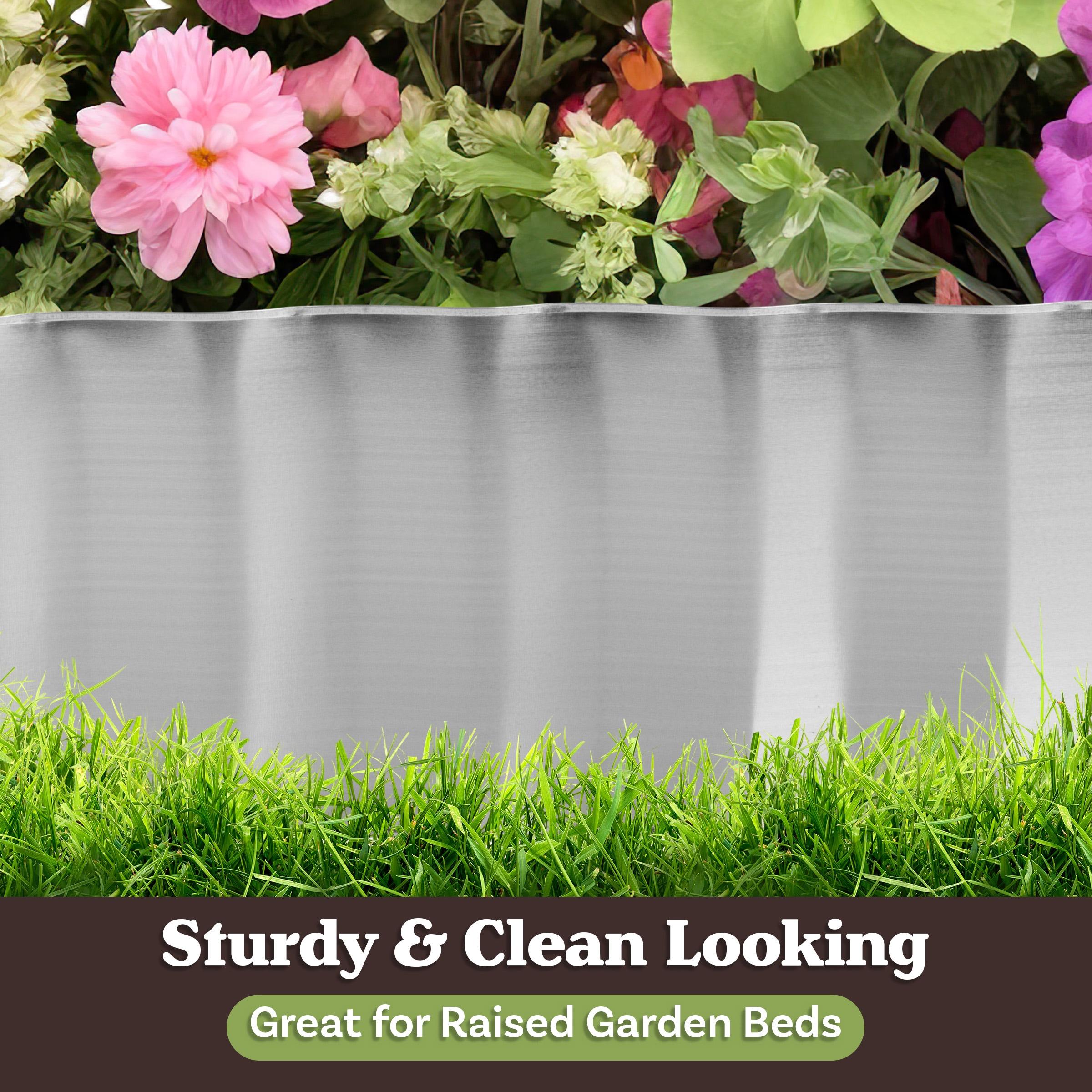Nature Spring Galvanized Steel Garden Border Edge - 16'