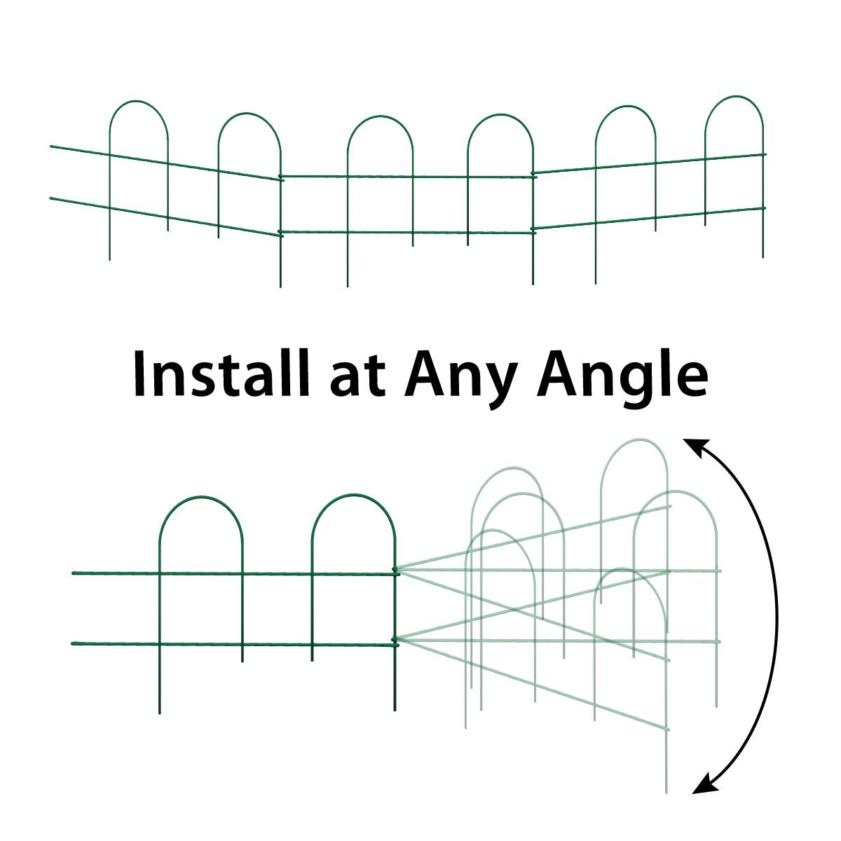 Origin Point Garden Craft Round Folding Border Fence, Green, 10'L x 10" H