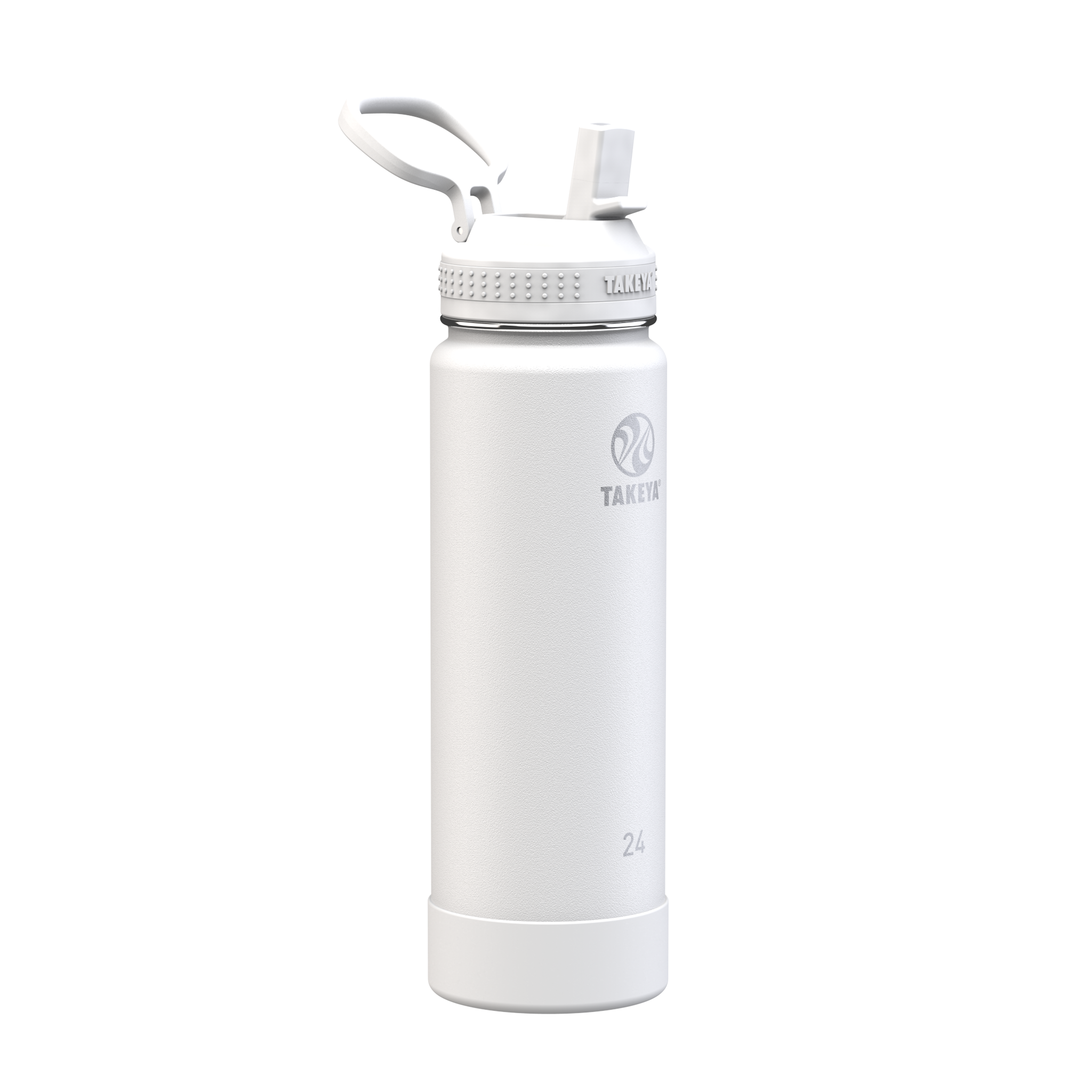 Takeya 24oz Actives Insulated Stainless Steel Water Bottle with Straw Lid - White