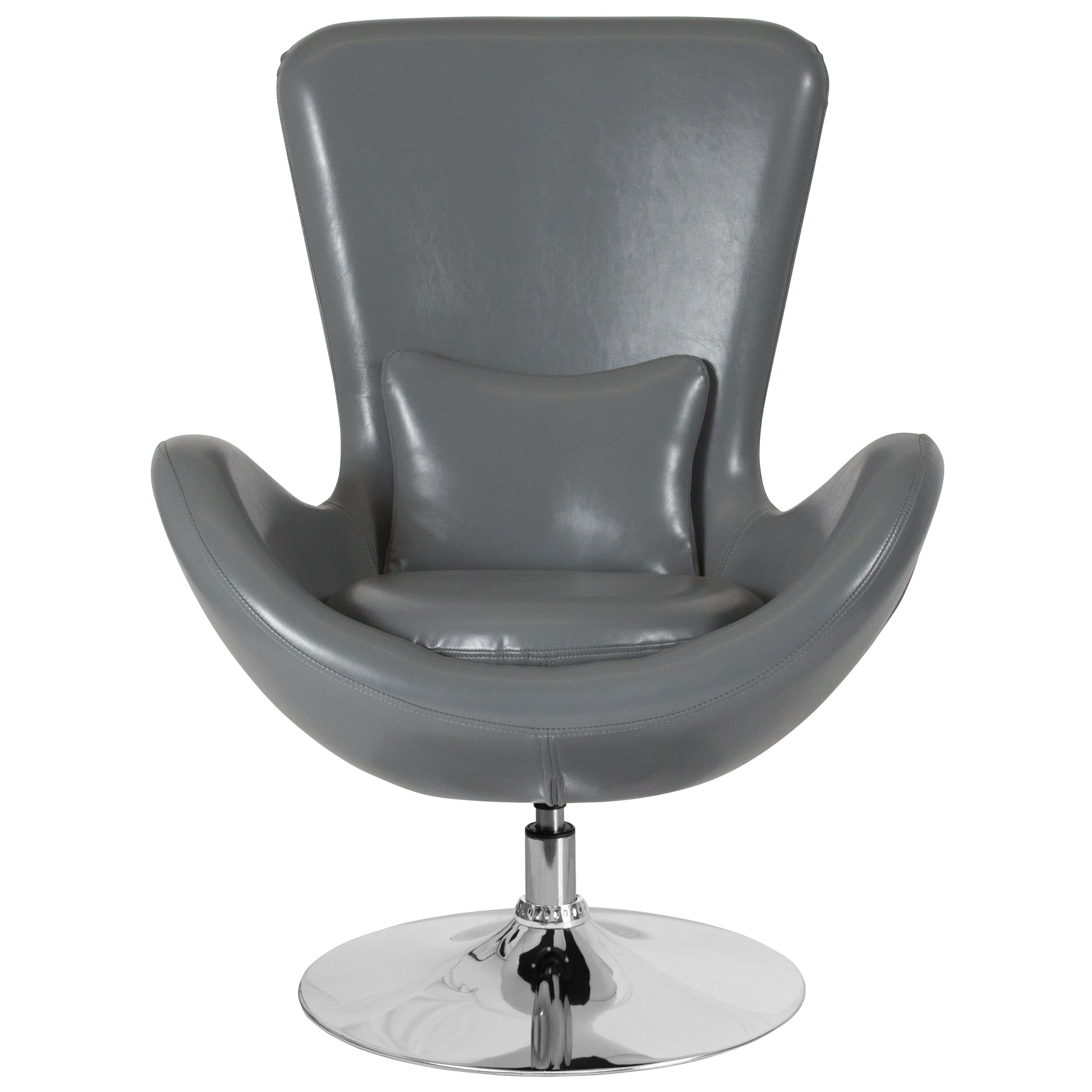 Flash Furniture Stackable Leather Seat Reception Chair with Metal Frame